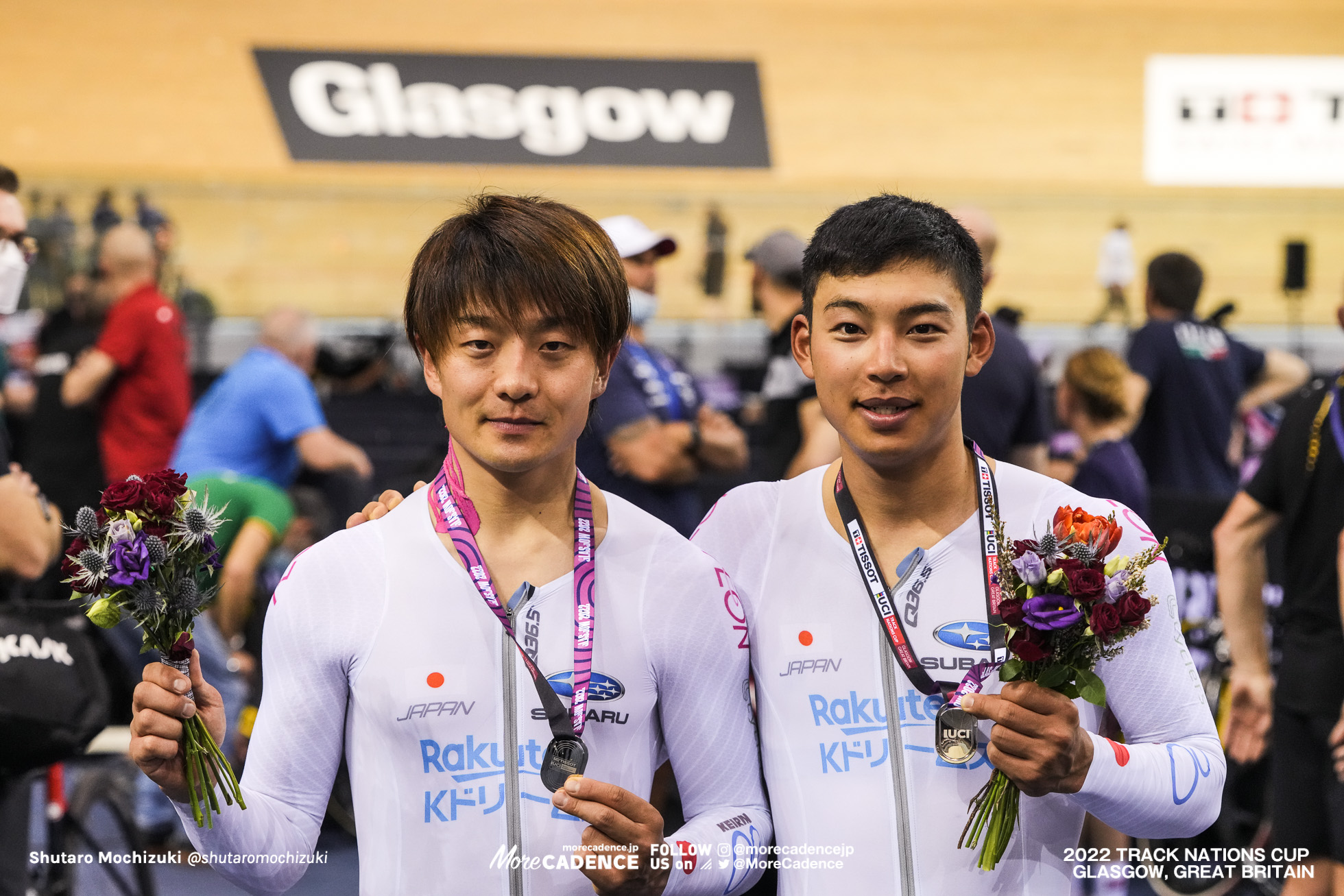 窪木一茂 KUBOKI Kazushige, 今村駿介 IMAMURA Shunsuke, JPN - Japan, Men's Madison, 2022 Track Nations Cup, Glasgow, Great Britain