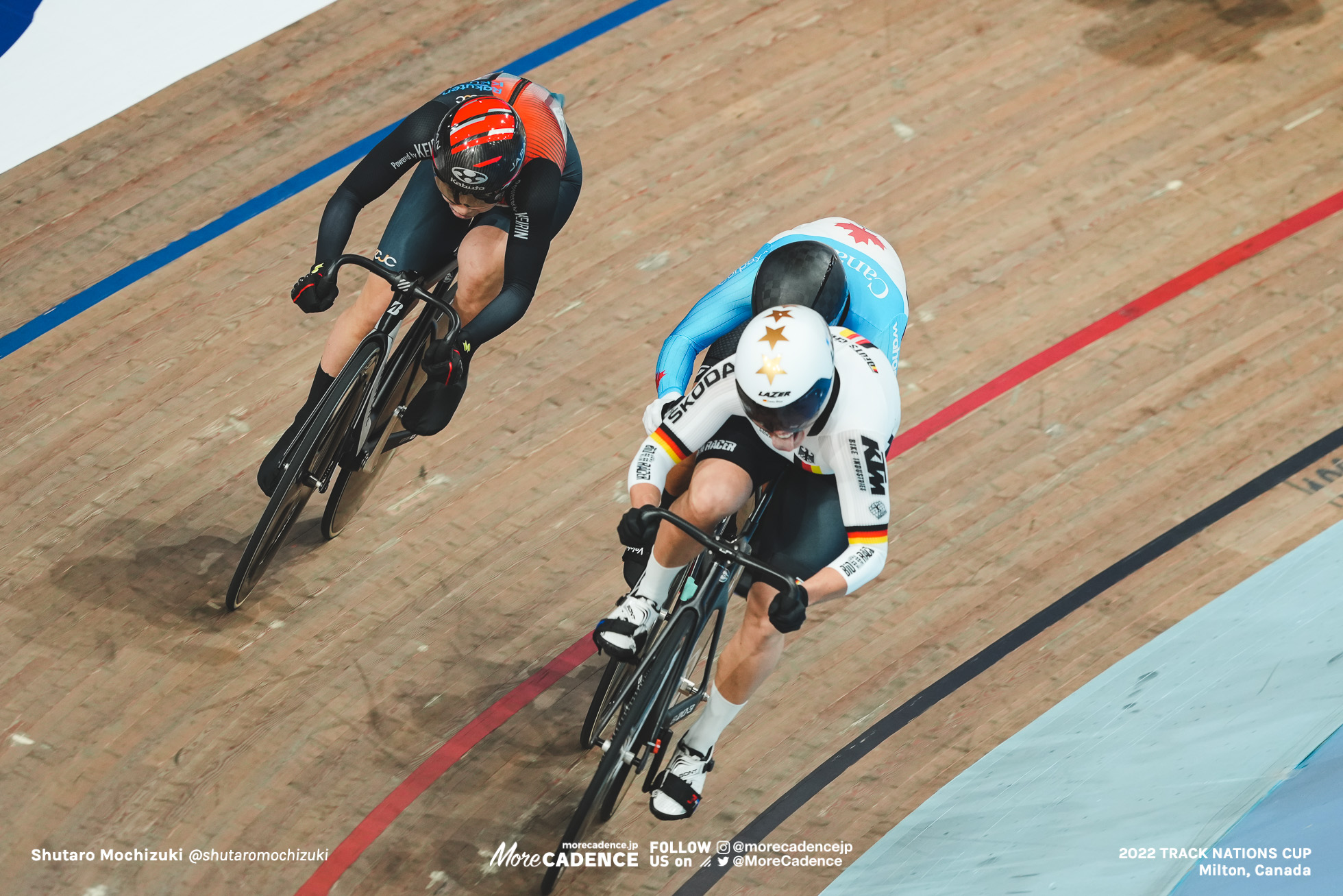 エマ・ヒンツェ HINZE Emma, GER, ローリン・ジェネスト GENEST Lauriane, CAN, 佐藤水菜 SATO Mina, RKD, 1st round, Women's Keirin, 2022 Track Nations Cup, Milton, Canada