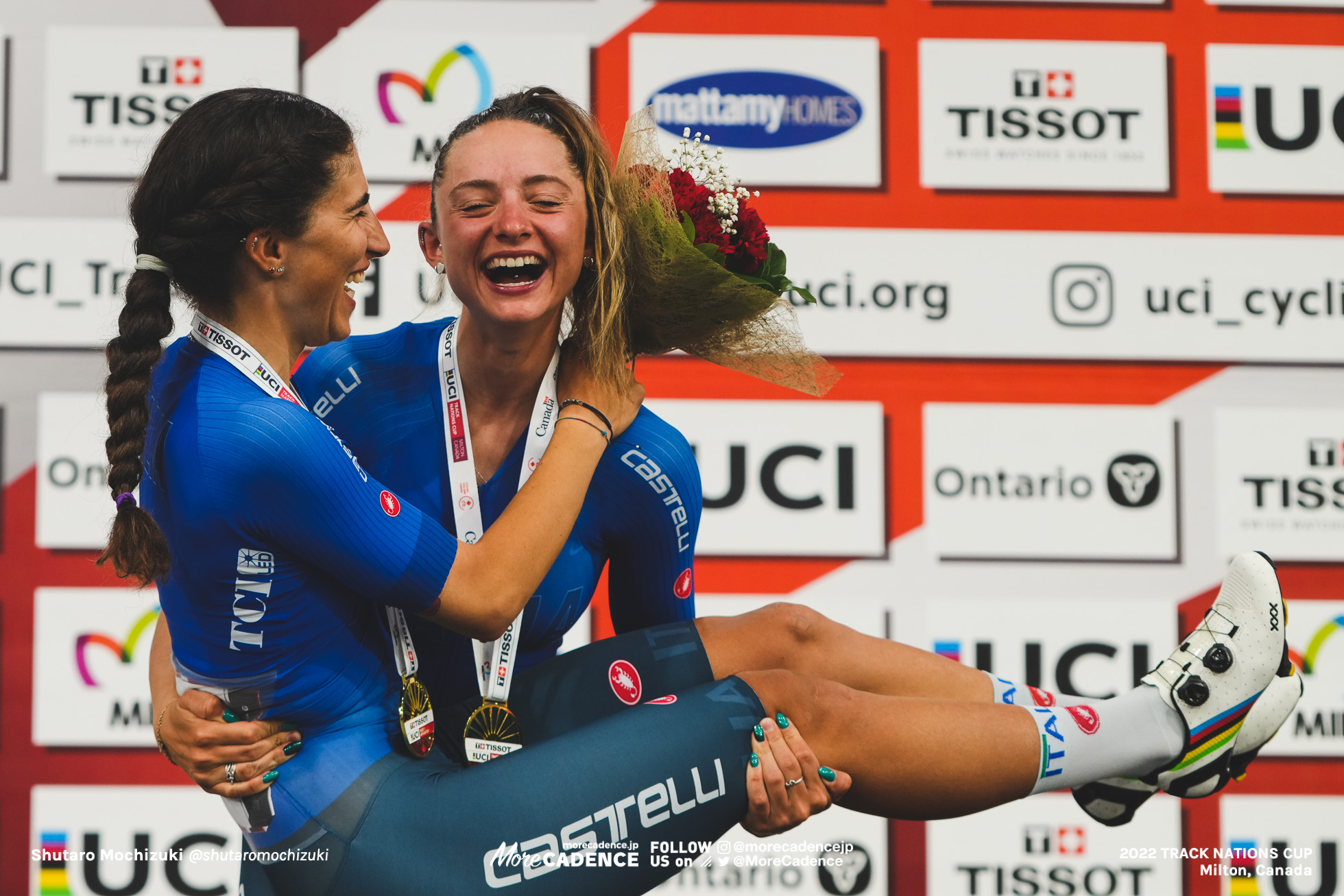 エリサ・バルサモ BALSAMO Elisa, キアラ・コンソーニ CONSONNI Chiara, ITA - Italy, Women's Madison, 2022 Track Nations Cup, Milton, Canada