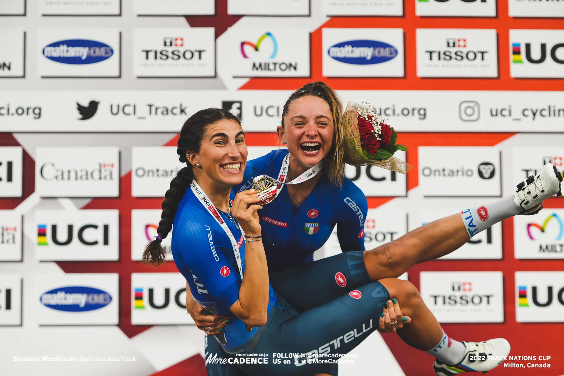 エリサ・バルサモ BALSAMO Elisa, キアラ・コンソーニ CONSONNI Chiara, ITA - Italy, Women's Madison, 2022 Track Nations Cup, Milton, Canada