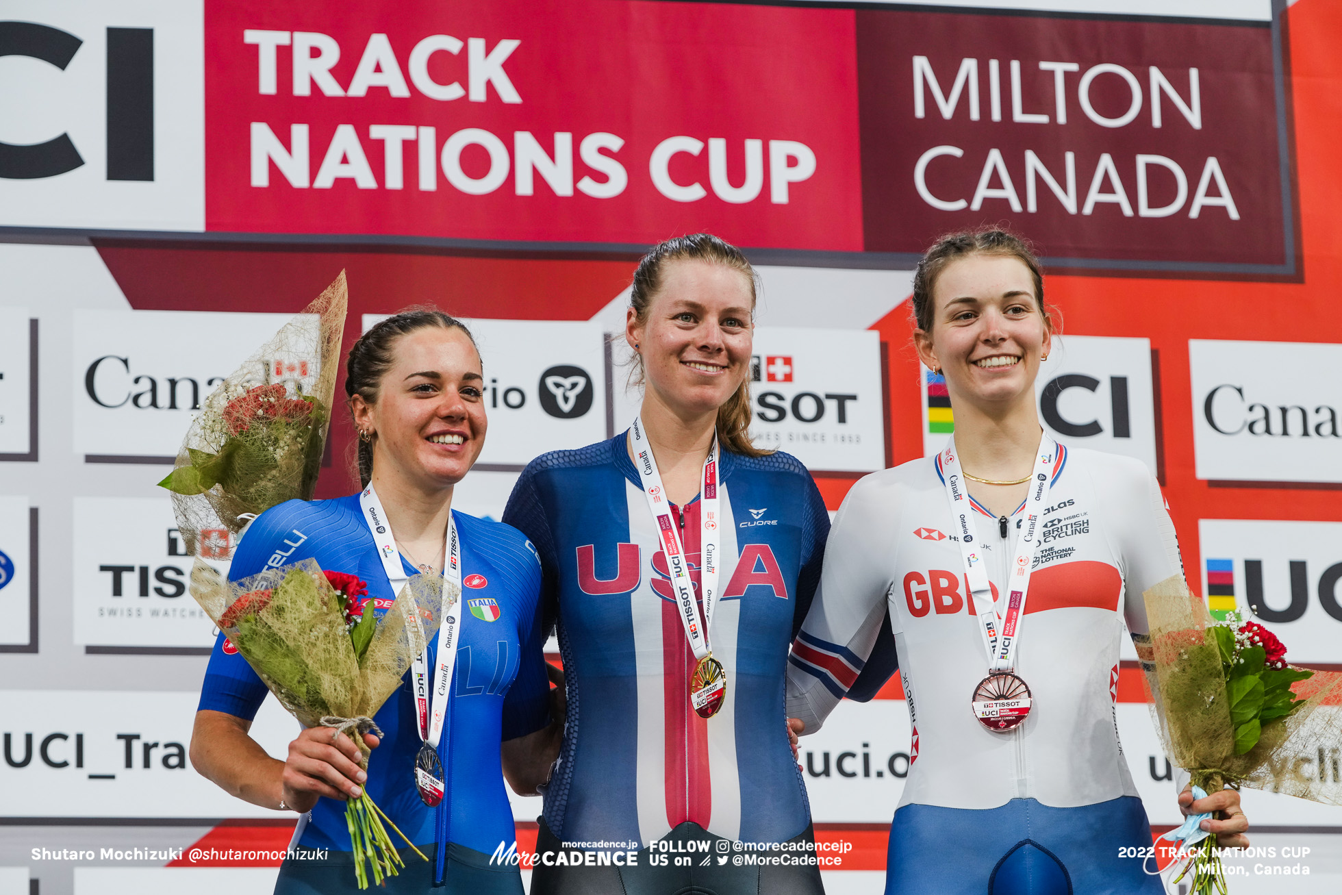 ジェニファー・バレンテ VALENTE Jennifer, USA, シルビア・ザナルディ ZANARDI Silvia, ITA, ソフィー・ルウィス LEWIS Sophie, GBR, Women's Elimination, 2022 Track Nations Cup, Milton, Canada