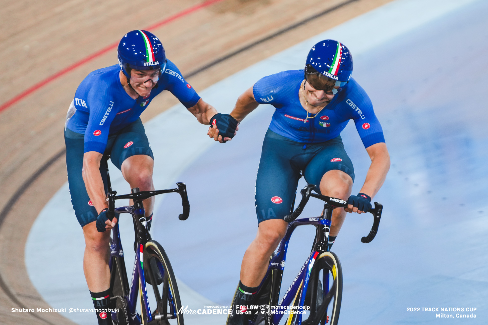 ステファノ・モロ MORO Stefano, マッティア・ビナッツィ PINAZZI Mattia, ITA - Italy, Men's Madison, 2022 Track Nations Cup, Milton, Canada