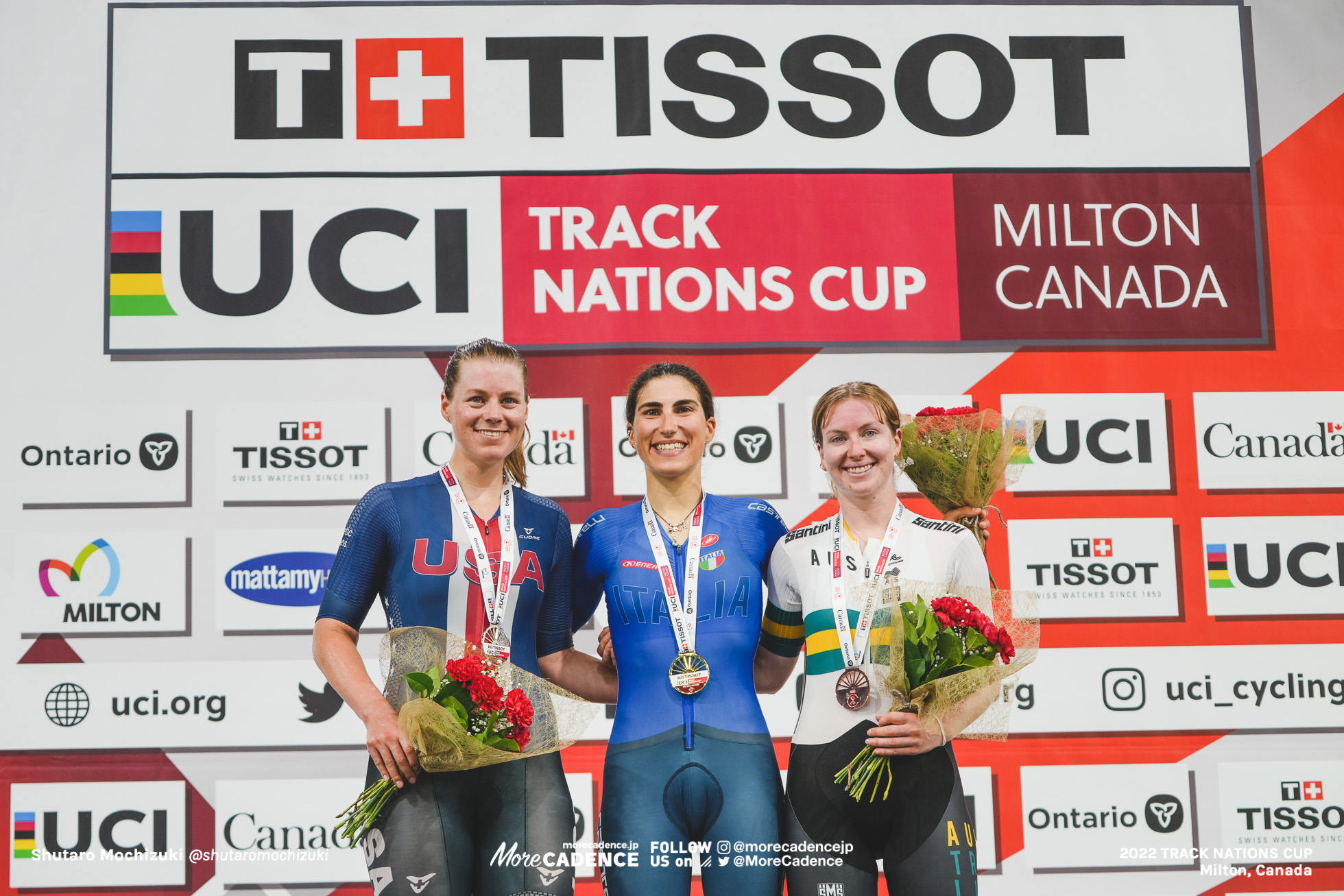 エリサ・バルサモ BALSAMO Elisa, ITA, ジェニファー・バレンテ VALENTE Jennifer, USA, アレクサンドラ・マンリー MANLY Alexandra, AUS, Women's Omnium, 2022 Track Nations Cup, Milton, Canada