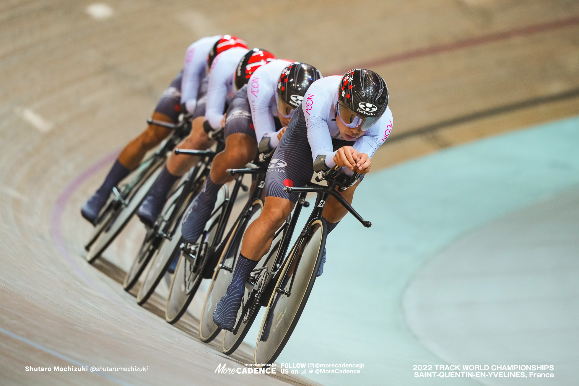 今村駿介, IMAMURA Shunsuke,窪木一茂, KUBOKI Kazushige, 兒島直樹, KOJIMA Naoki, 松田祥位, MATSUDA Shoi, JPN, Qualifying, Men's Team Pursuit, 2022 Track World Championships, Saint-Quentin-en-Yvelines, France