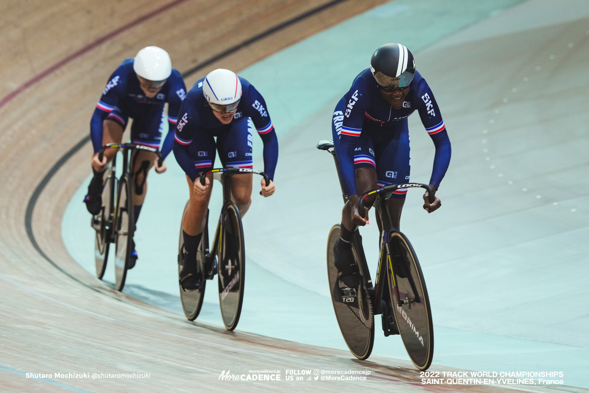 タキ マリー ディヴィン・クアメ, KOUAME Taky Marie Divine, ジュリ・ミシャウ, MICHAUX Julie, ジュリ・ミシャウ, MICHAUX Julie, FRA, Qualifying, Women's Team Sprint, 2022 Track World Championships, Saint-Quentin-en-Yvelines, France