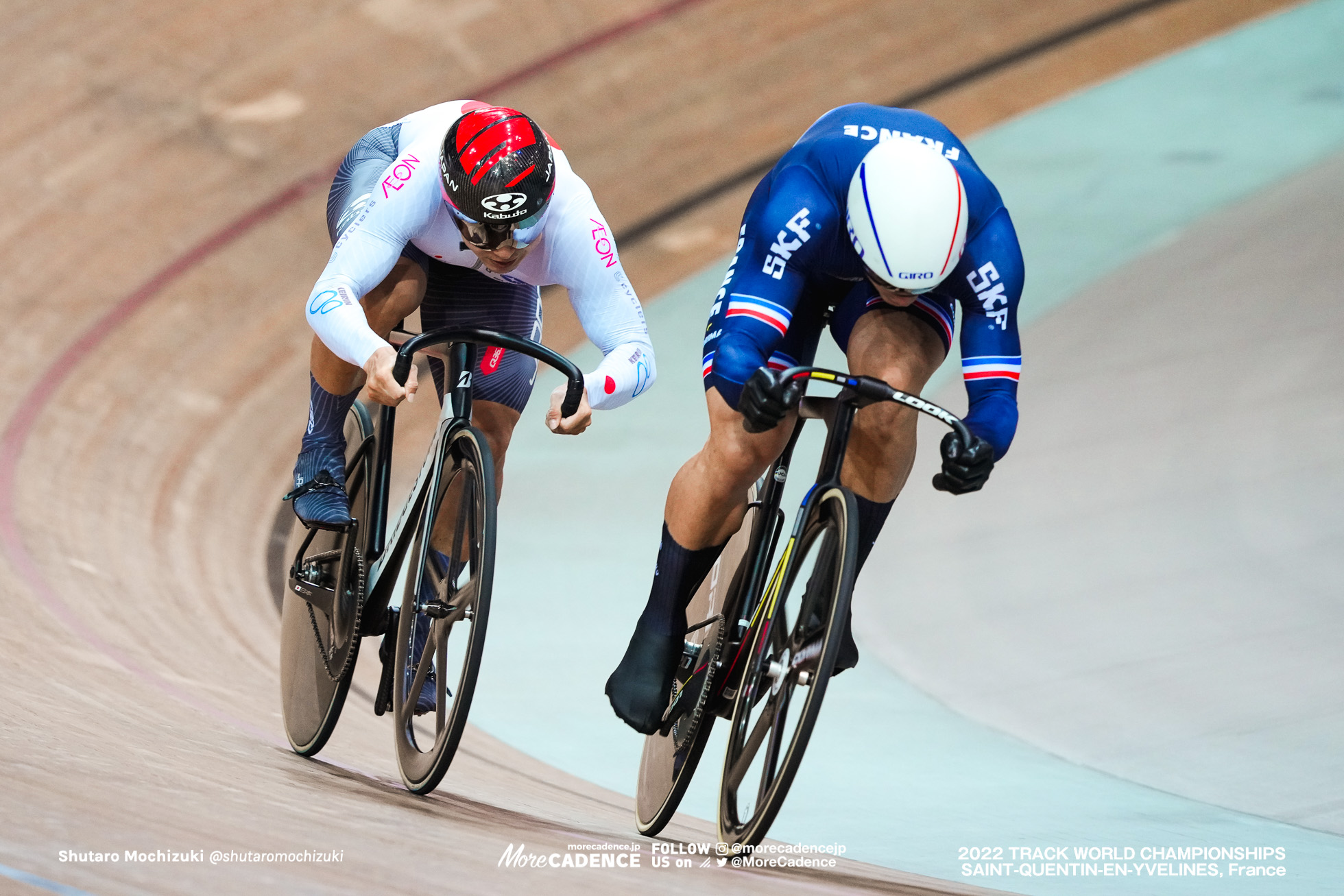 山﨑賢人, YAMASAKI Kento, JPN, ライアン・エラル, HELAL Rayan, FRA, 1/16 Finals, Men's Sprint, 2022 Track World Championships, Saint-Quentin-en-Yvelines, France