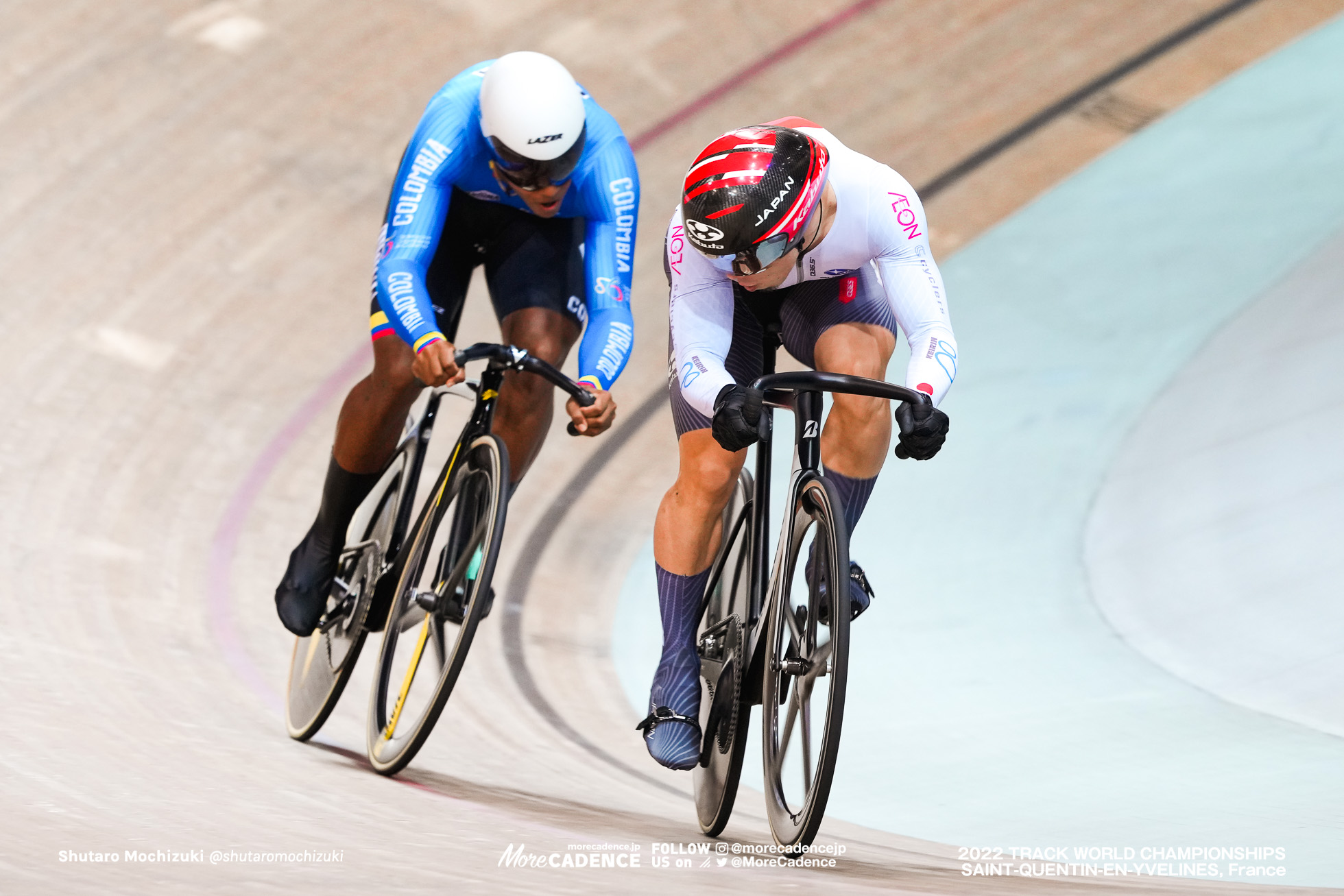 寺崎浩平, TERASAKI Kohei, JPN, ケビン・キンテロ, QUINTERO CHAVARRO Kevin Santiago, COL, 1/16 Finals, Men's Sprint, 2022 Track World Championships, Saint-Quentin-en-Yvelines, France