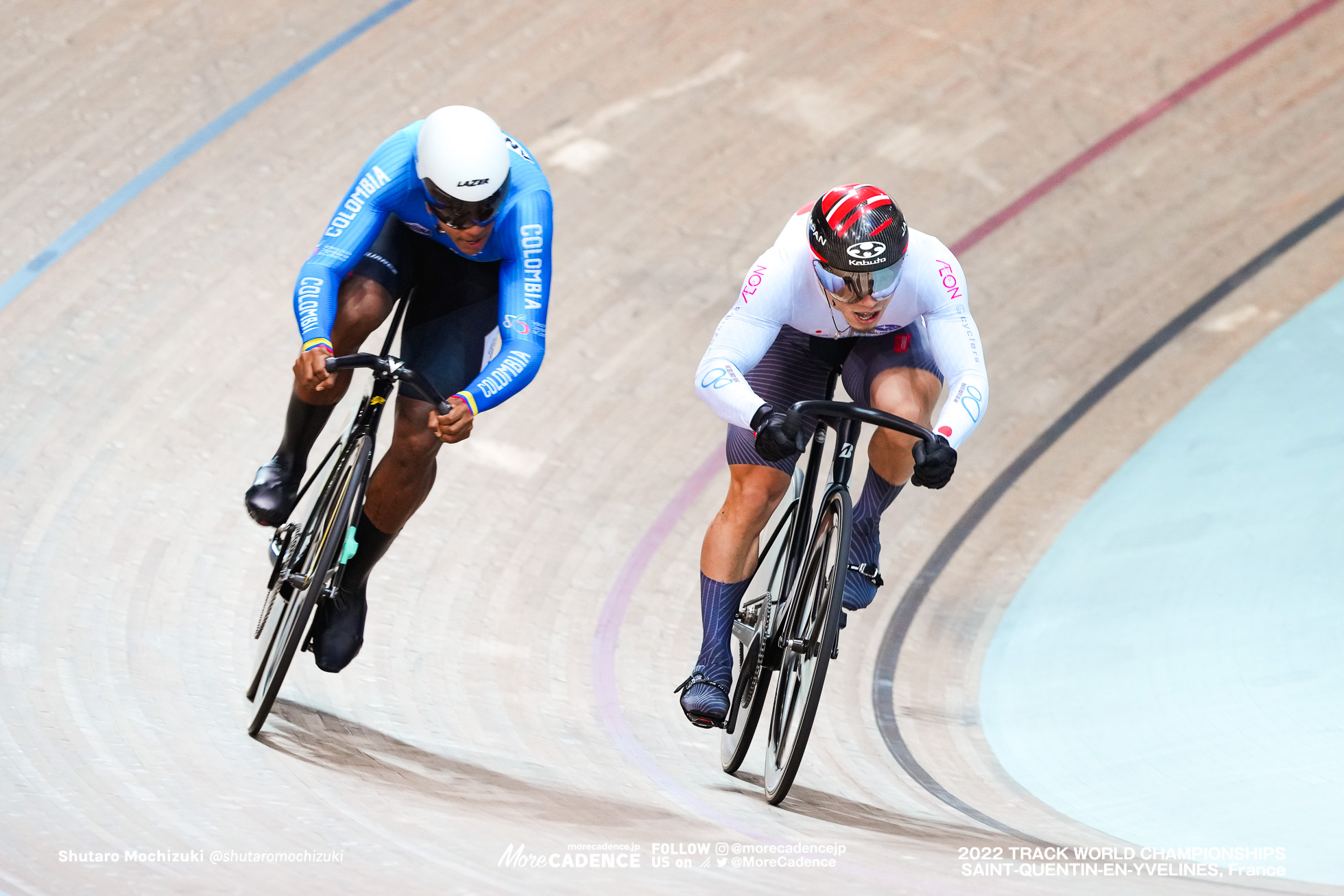 寺崎浩平, TERASAKI Kohei, JPN, ケビン・キンテロ, QUINTERO CHAVARRO Kevin Santiago, COL, 1/16 Finals, Men's Sprint, 2022 Track World Championships, Saint-Quentin-en-Yvelines, France