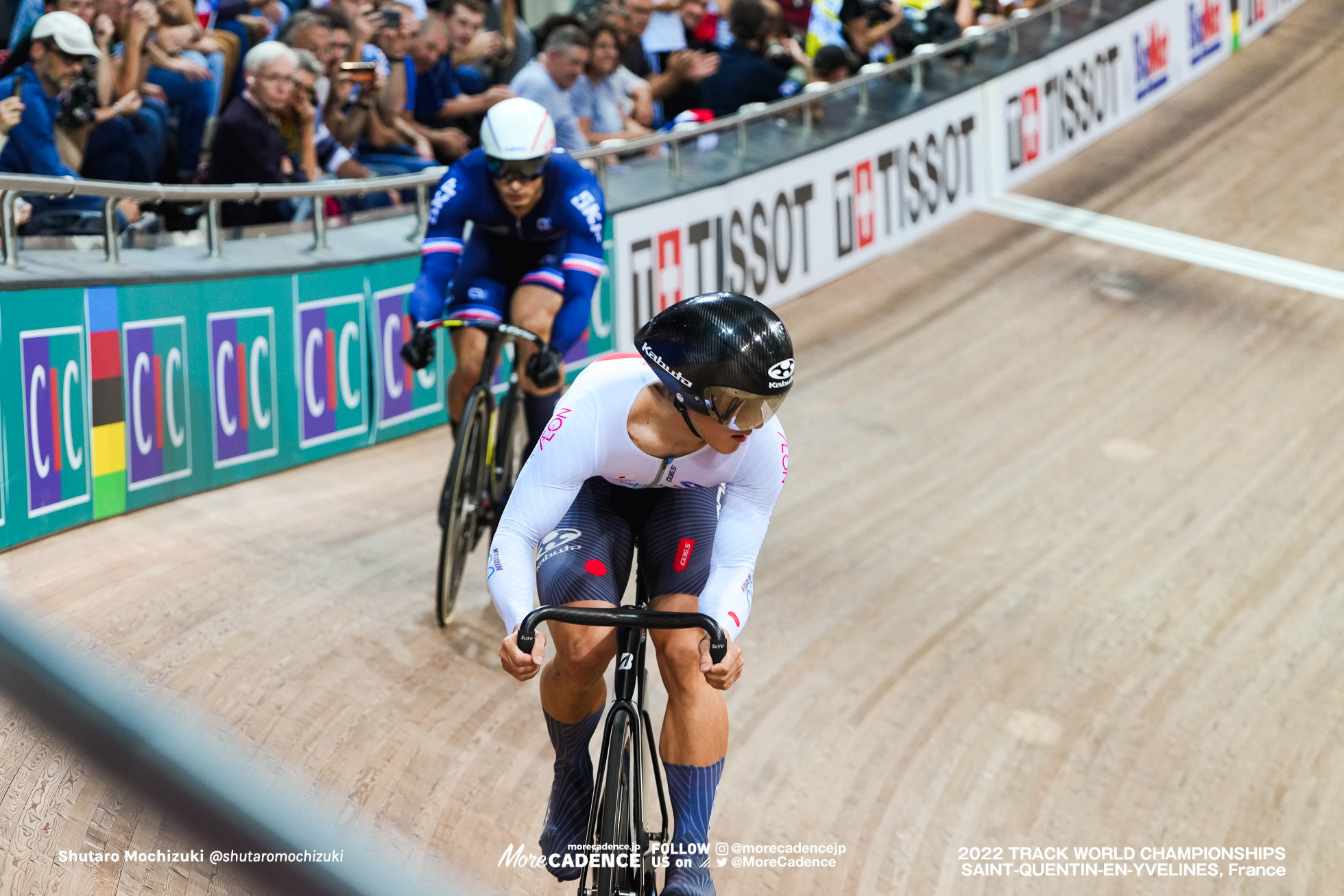 太田海也, OTA Kaiya, JPN, ライアン・エラル, HELAL Rayan, FRA, 1/8 Finals, Men's Sprint, 2022 Track World Championships, Saint-Quentin-en-Yvelines, France