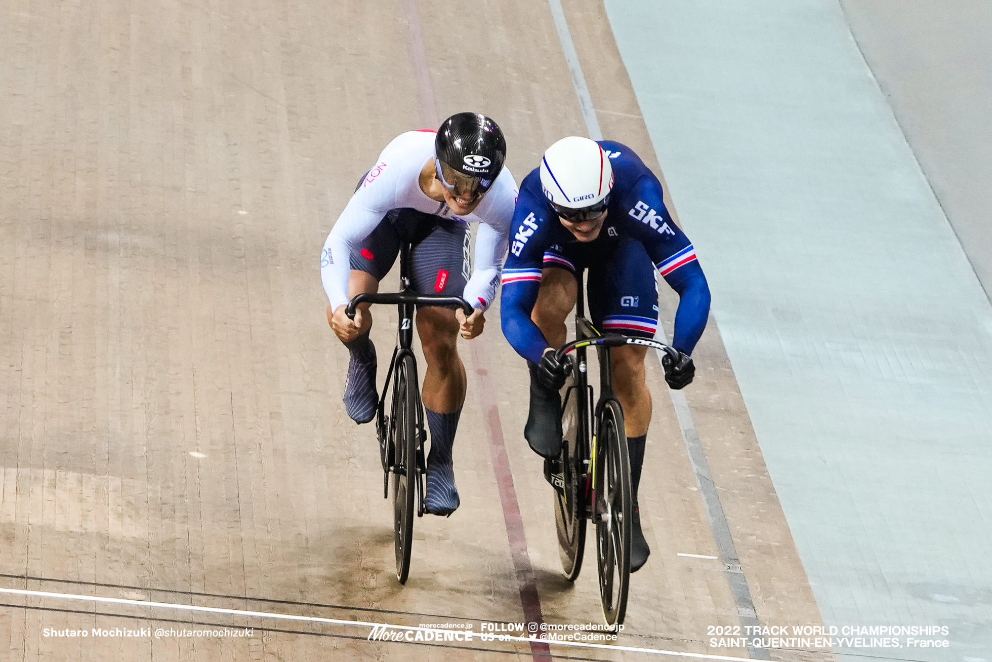 太田海也, OTA Kaiya, JPN, ライアン・エラル, HELAL Rayan, FRA, 1/8 Finals, Men's Sprint, 2022 Track World Championships, Saint-Quentin-en-Yvelines, France