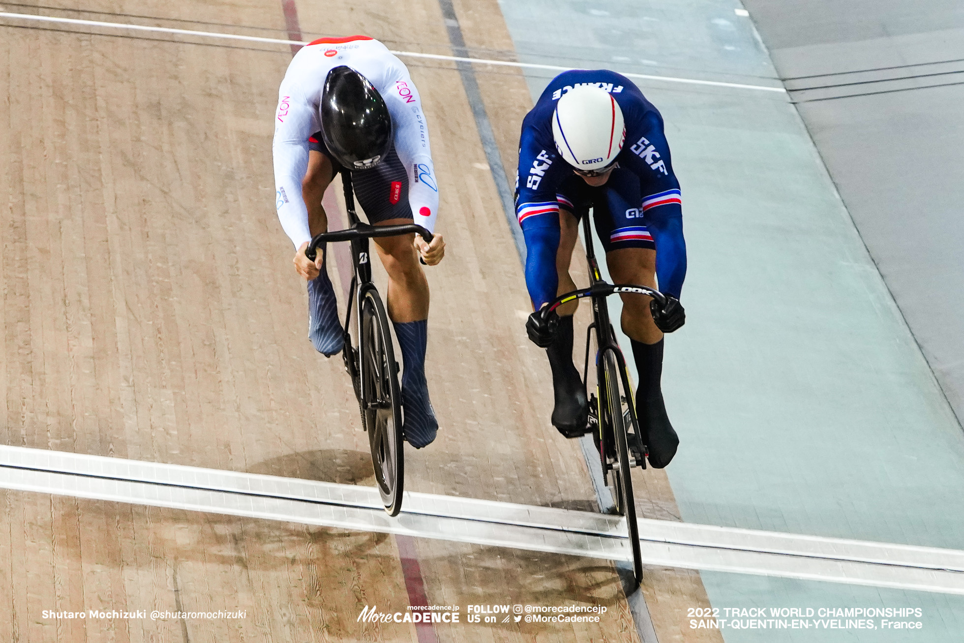 太田海也, OTA Kaiya, JPN, ライアン・エラル, HELAL Rayan, FRA, 1/8 Finals, Men's Sprint, 2022 Track World Championships, Saint-Quentin-en-Yvelines, France