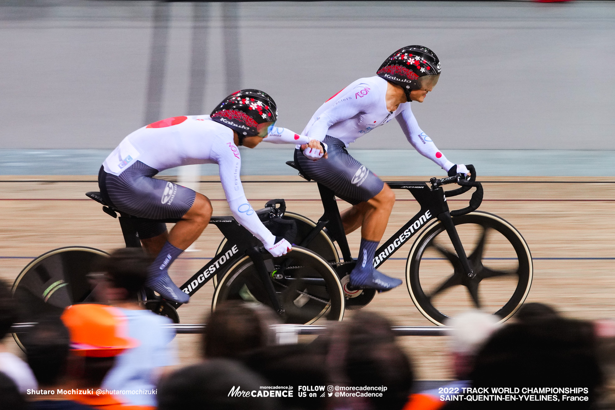 今村駿介, IMAMURA Shunsuke, 窪木一茂, KUBOKI Kazushige, JPN, Men's Madison, 2022 Track World Championships, Saint-Quentin-en-Yvelines, France