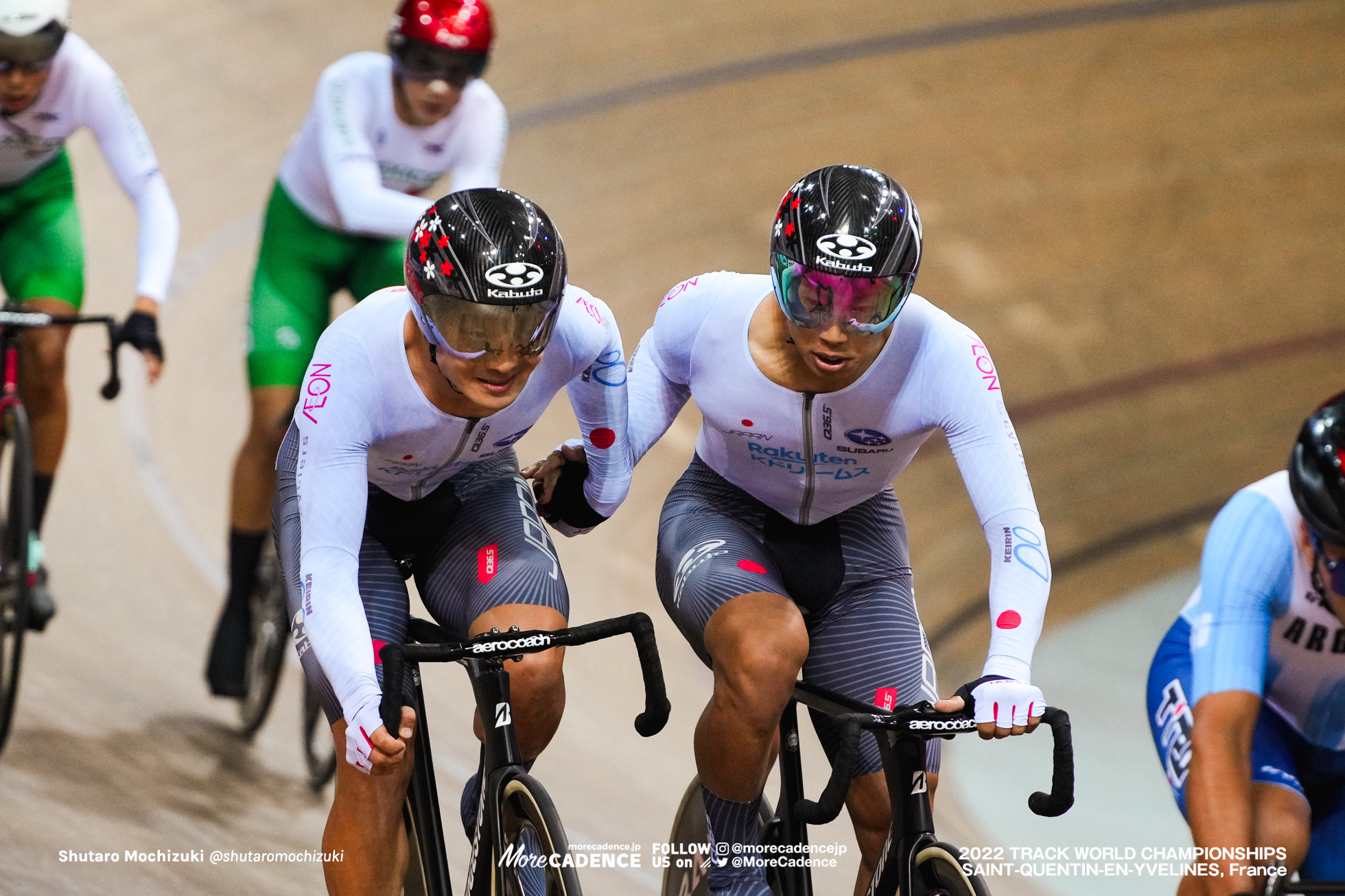 今村駿介, IMAMURA Shunsuke, 窪木一茂, KUBOKI Kazushige, JPN, Men's Madison, 2022 Track World Championships, Saint-Quentin-en-Yvelines, France