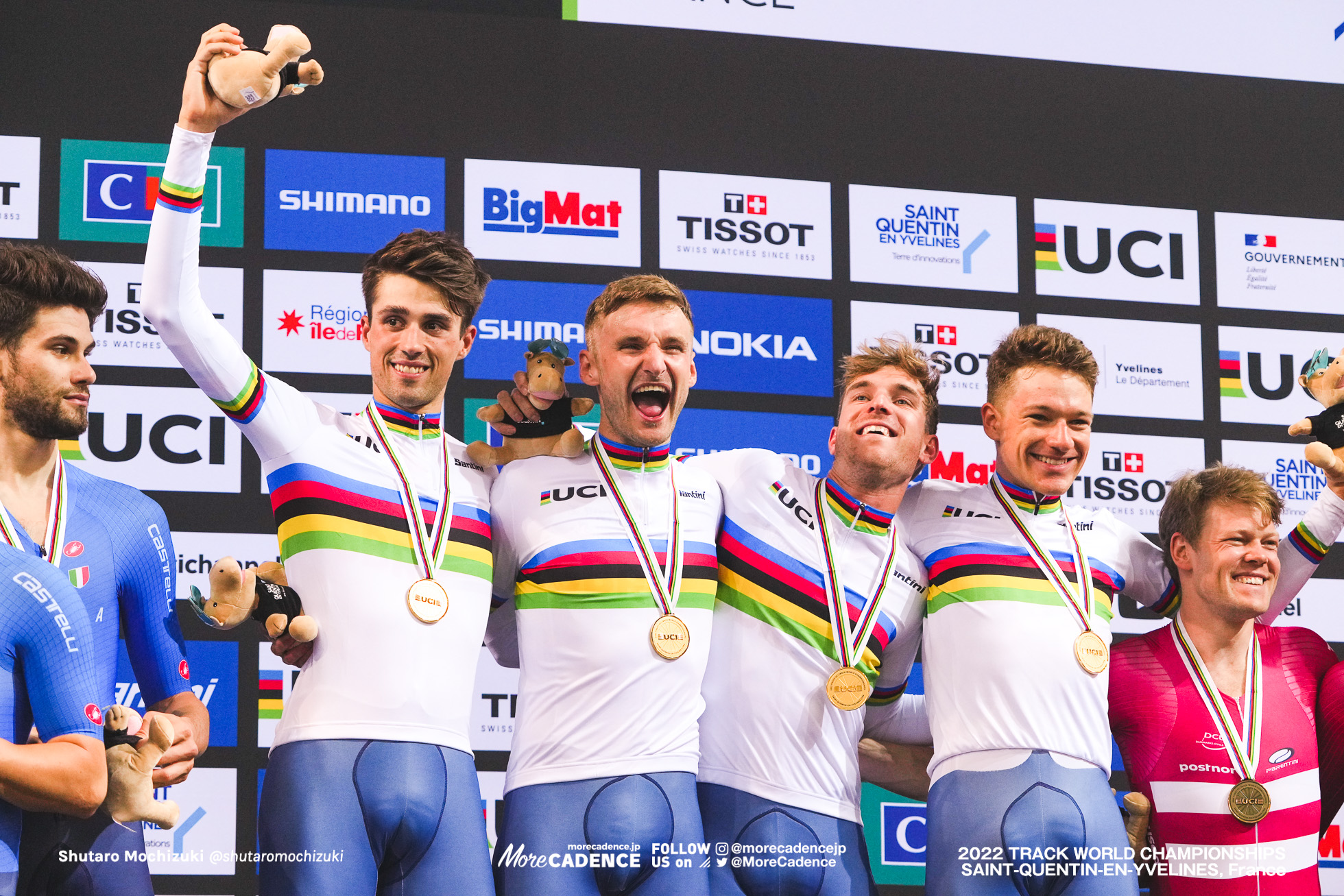 イーサン・ハイター, HAYTER Ethan, オリバー・ウッド, WOOD Oliver, イーサン・バーノン, VERNON Ethan, ダニエル・ビッガム, BIGHAM Daniel, GBR, Men's Team Pursuit, 2022 Track World Championships, Saint-Quentin-en-Yvelines, France