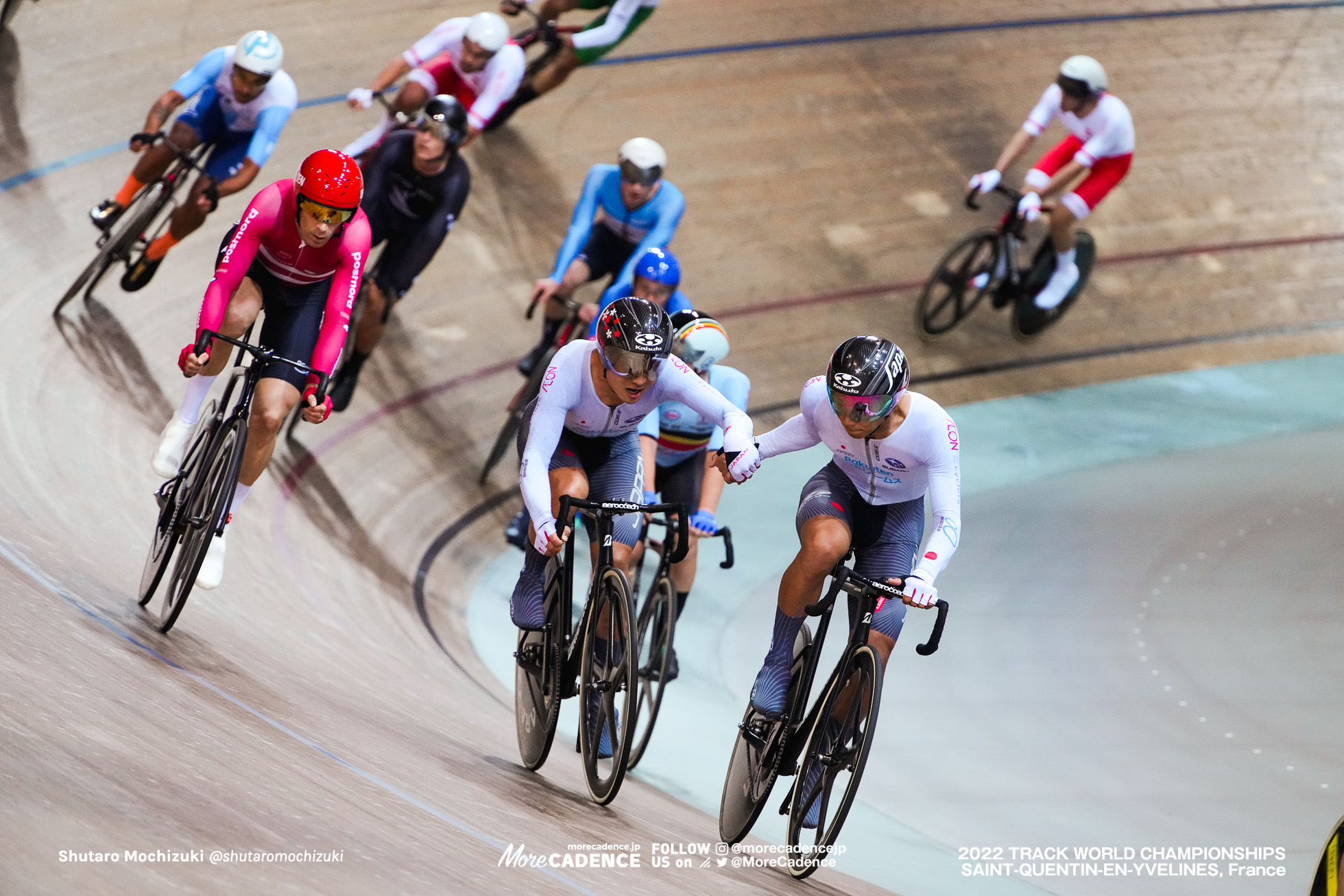 今村駿介, IMAMURA Shunsuke, 窪木一茂, KUBOKI Kazushige, JPN, Men's Madison, 2022 Track World Championships, Saint-Quentin-en-Yvelines, France