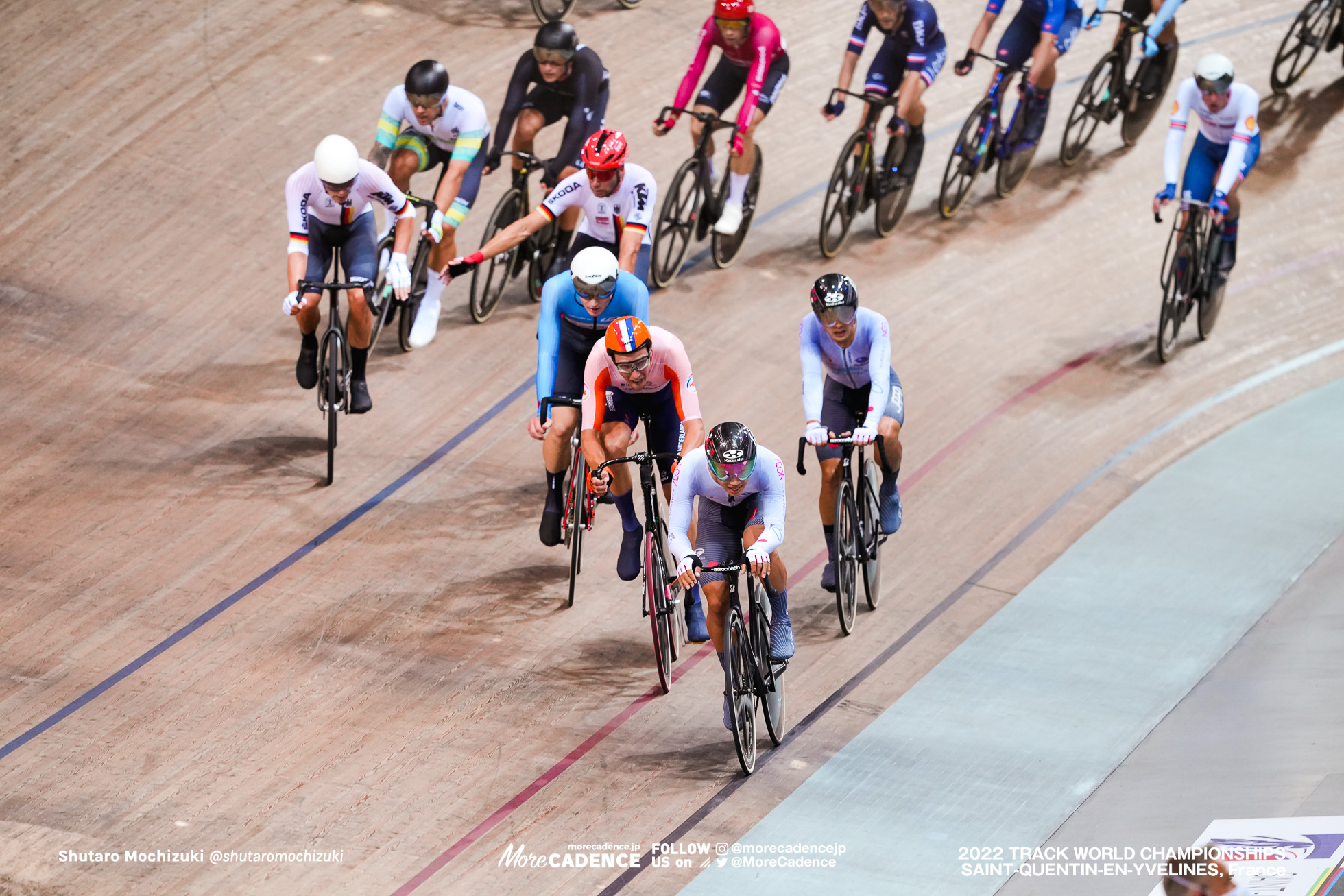 今村駿介, IMAMURA Shunsuke, JPN, 窪木一茂, KUBOKI Kazushige, JPN, ヤン ウィレム・ファンシップ, van SCHIP Jan Willem, NED, Men's Madison, 2022 Track World Championships, Saint-Quentin-en-Yvelines, France