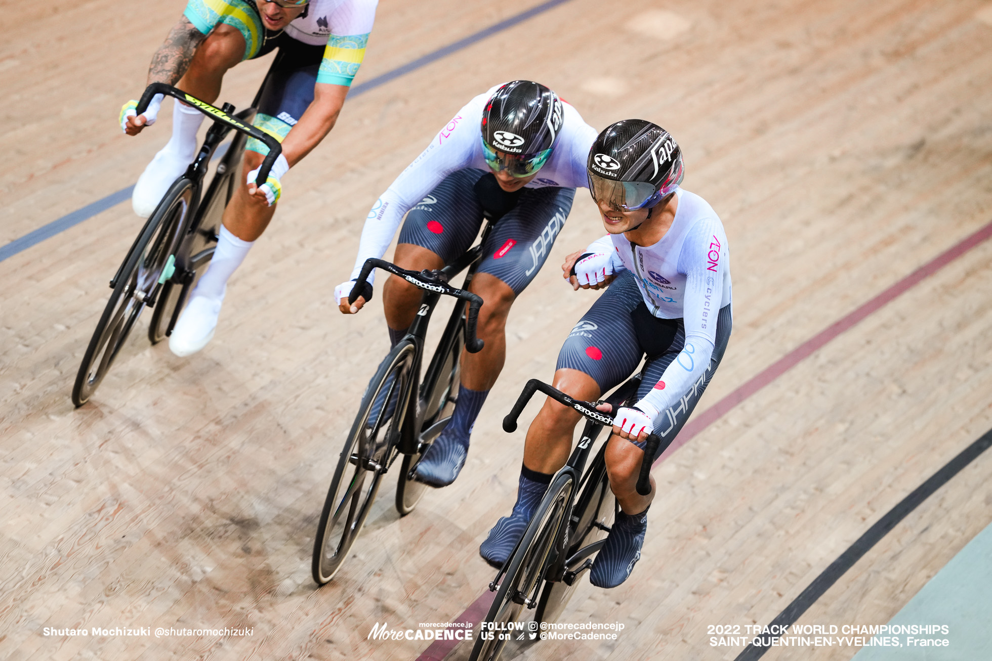 今村駿介, IMAMURA Shunsuke, 窪木一茂, KUBOKI Kazushige, JPN, Men's Madison, 2022 Track World Championships, Saint-Quentin-en-Yvelines, France