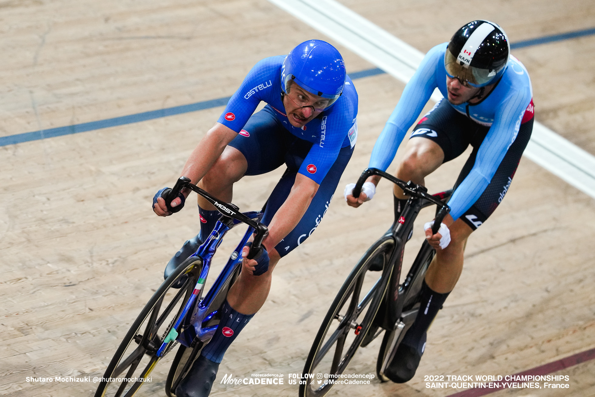 シモーネ・コンソーニ, CONSONNI Simone, ITA, マティアス・ギルメット, GUILLEMETTE Mathias, CAN, Men's Madison, 2022 Track World Championships, Saint-Quentin-en-Yvelines, France