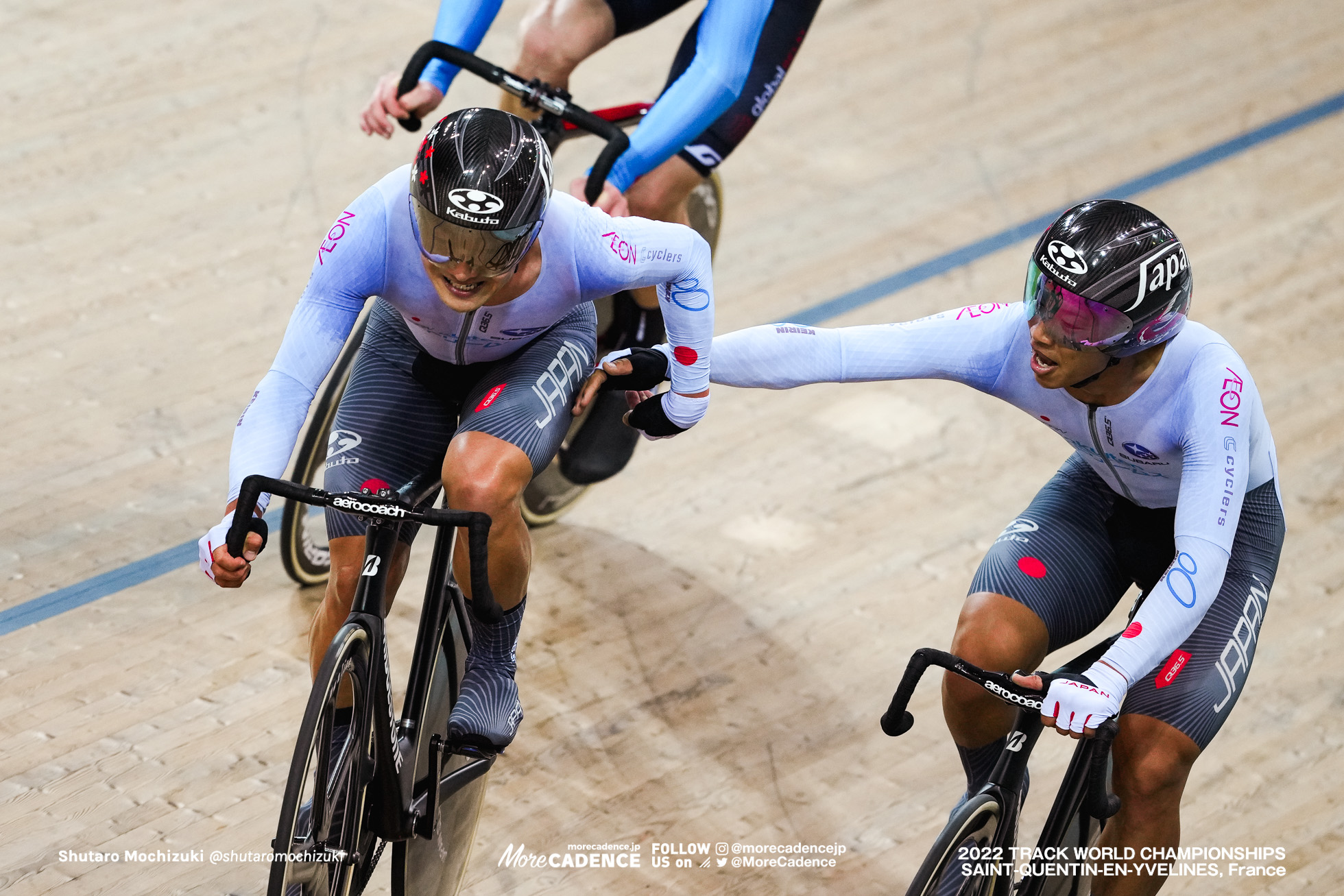 今村駿介, IMAMURA Shunsuke, 窪木一茂, KUBOKI Kazushige, JPN, Men's Madison, 2022 Track World Championships, Saint-Quentin-en-Yvelines, France