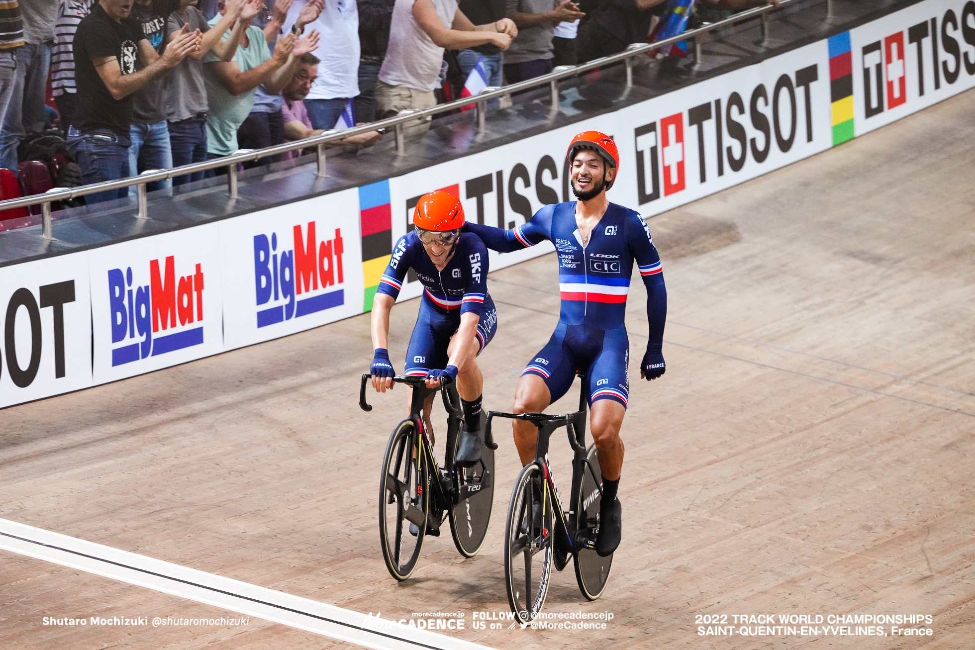 ドノヴァン・ゴロンダン, GRONDIN Donavan, ベンジャミン・トマ, THOMAS Benjamin, FRA, Men's Madison, 2022 Track World Championships, Saint-Quentin-en-Yvelines, France