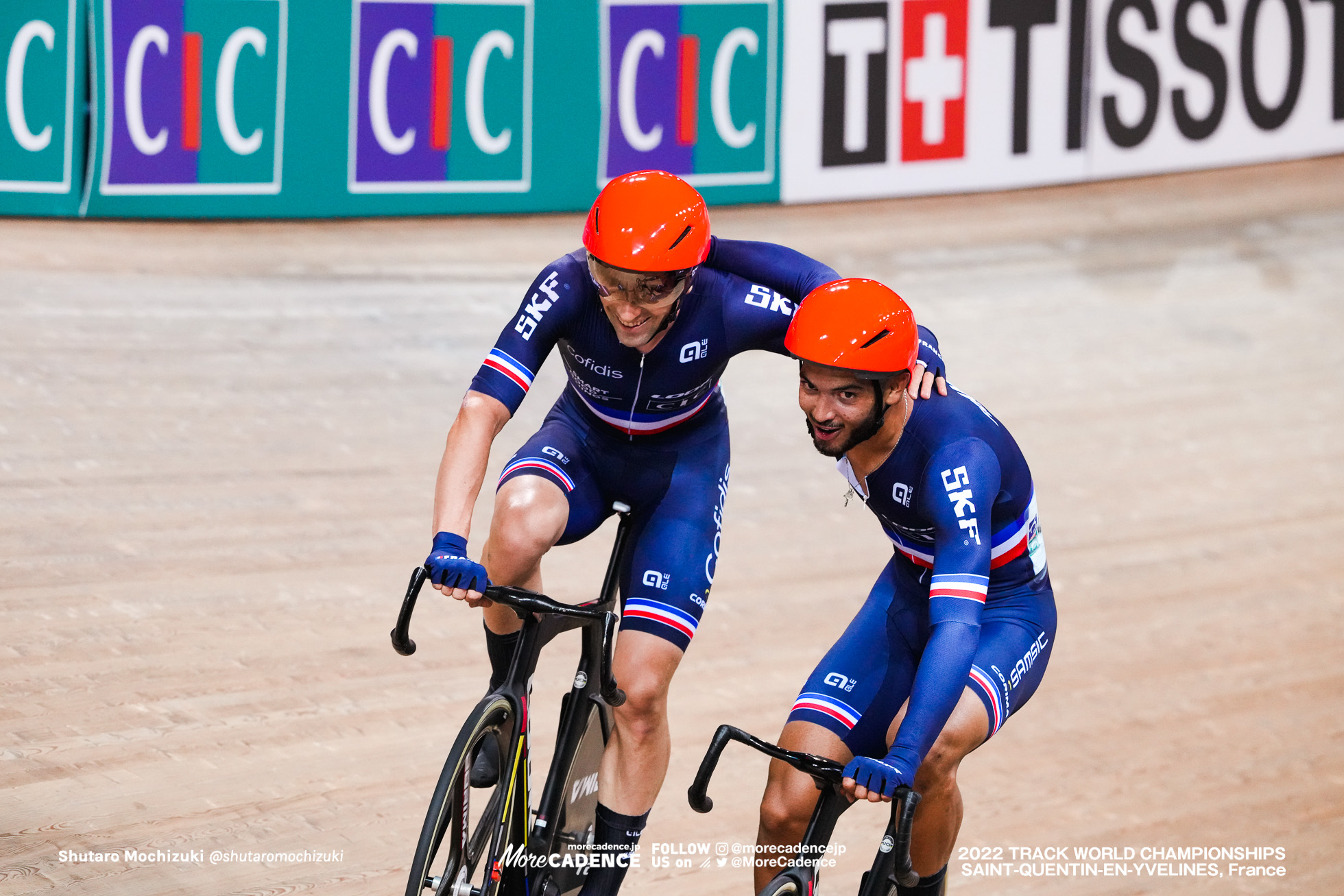 ドノヴァン・ゴロンダン, GRONDIN Donavan, ベンジャミン・トマ, THOMAS Benjamin, FRA, Men's Madison, 2022 Track World Championships, Saint-Quentin-en-Yvelines, France