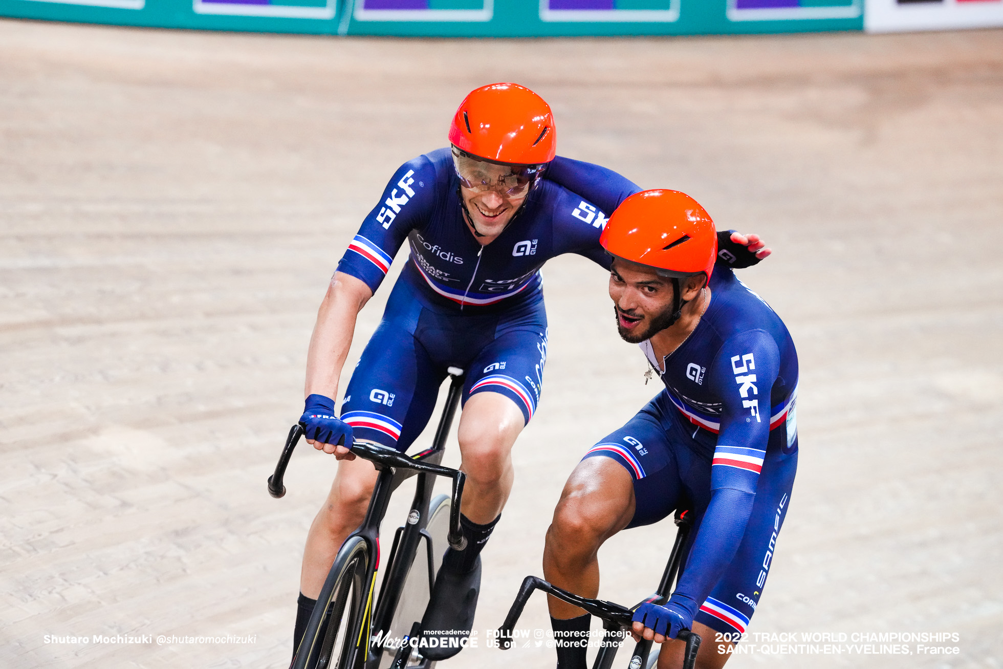 ドノヴァン・ゴロンダン, GRONDIN Donavan, ベンジャミン・トマ, THOMAS Benjamin, FRA, Men's Madison, 2022 Track World Championships, Saint-Quentin-en-Yvelines, France