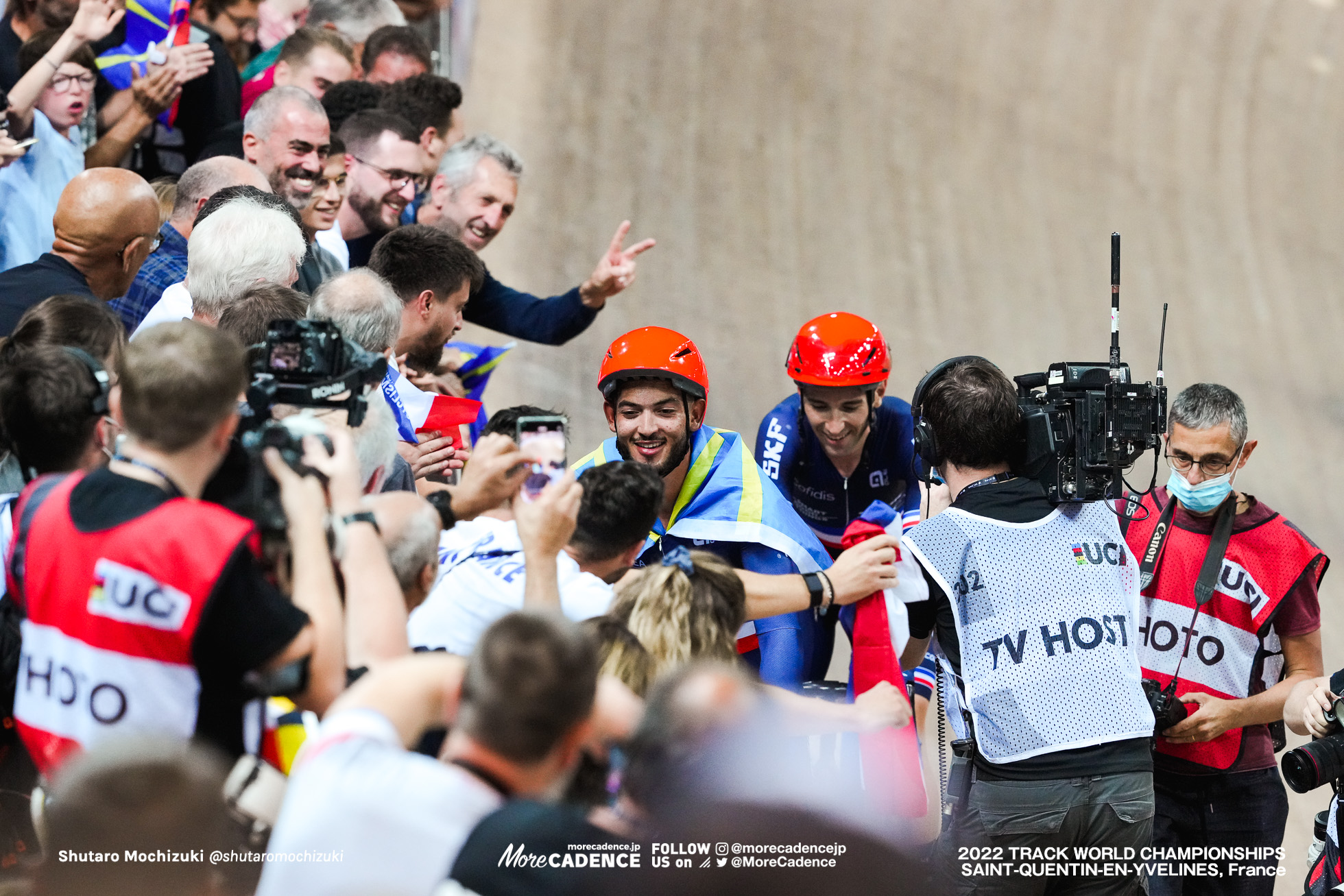 ドノヴァン・ゴロンダン, GRONDIN Donavan, ベンジャミン・トマ, THOMAS Benjamin, FRA, Men's Madison, 2022 Track World Championships, Saint-Quentin-en-Yvelines, France