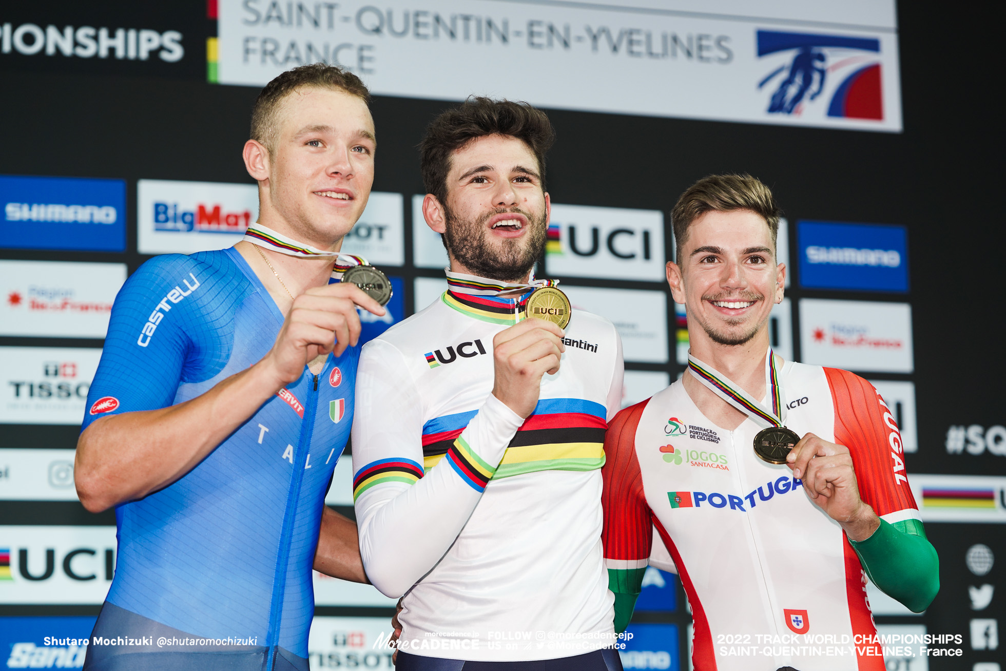 フィリポ・ガンナ, GANNA Filippo, ITA, ジョナサン・ミラン, MILAN Jonathan, ITA, イボ・オリベイラ, ALVES OLIVEIRA Ivo Manuel, POR,Finals, Men's Individual Pursuit, 2022 Track World Championships, Saint-Quentin-en-Yvelines, France