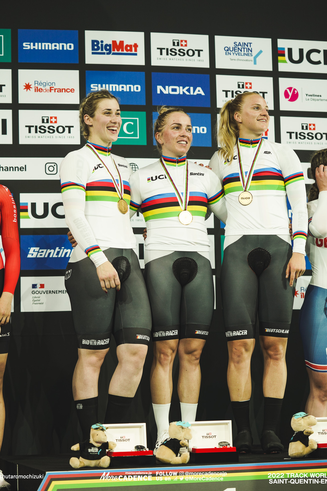 ポーリン・グラボッシュ, GRABOSCH Pauline Sophie, エマ・ヒンツェ, HINZE Emma, リー ソフィー・フリードリッヒ, FRIEDRICH Lea Sophie, GER, Women's Team Sprint, 2022 Track World Championships, Saint-Quentin-en-Yvelines, France