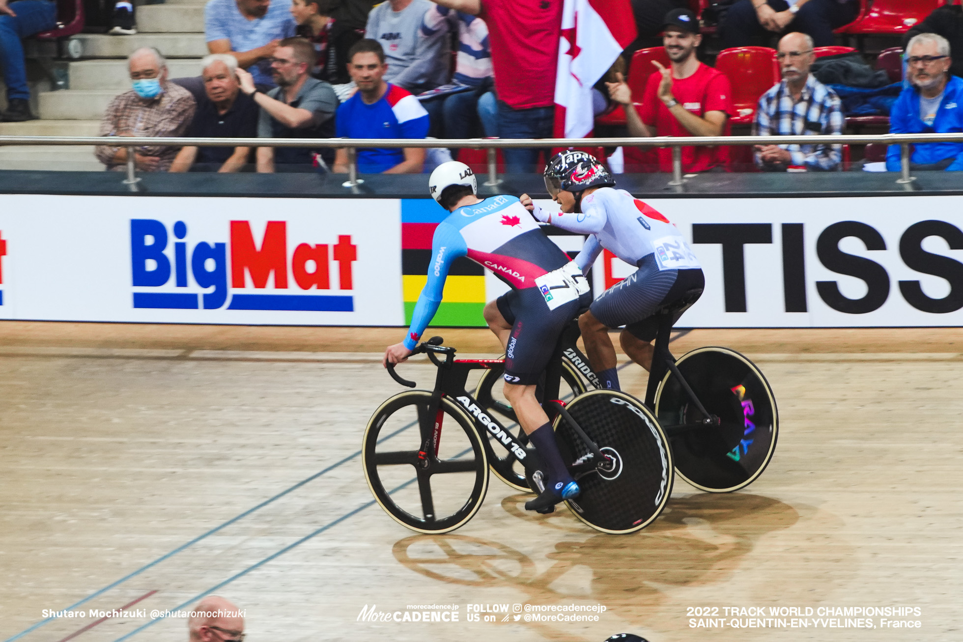 窪木一茂, KUBOKI Kazushige, JPN, ディラン・ビビック, BIBIC Dylan, CAN, Men's Scratch, 2022 Track World Championships, Saint-Quentin-en-Yvelines, France