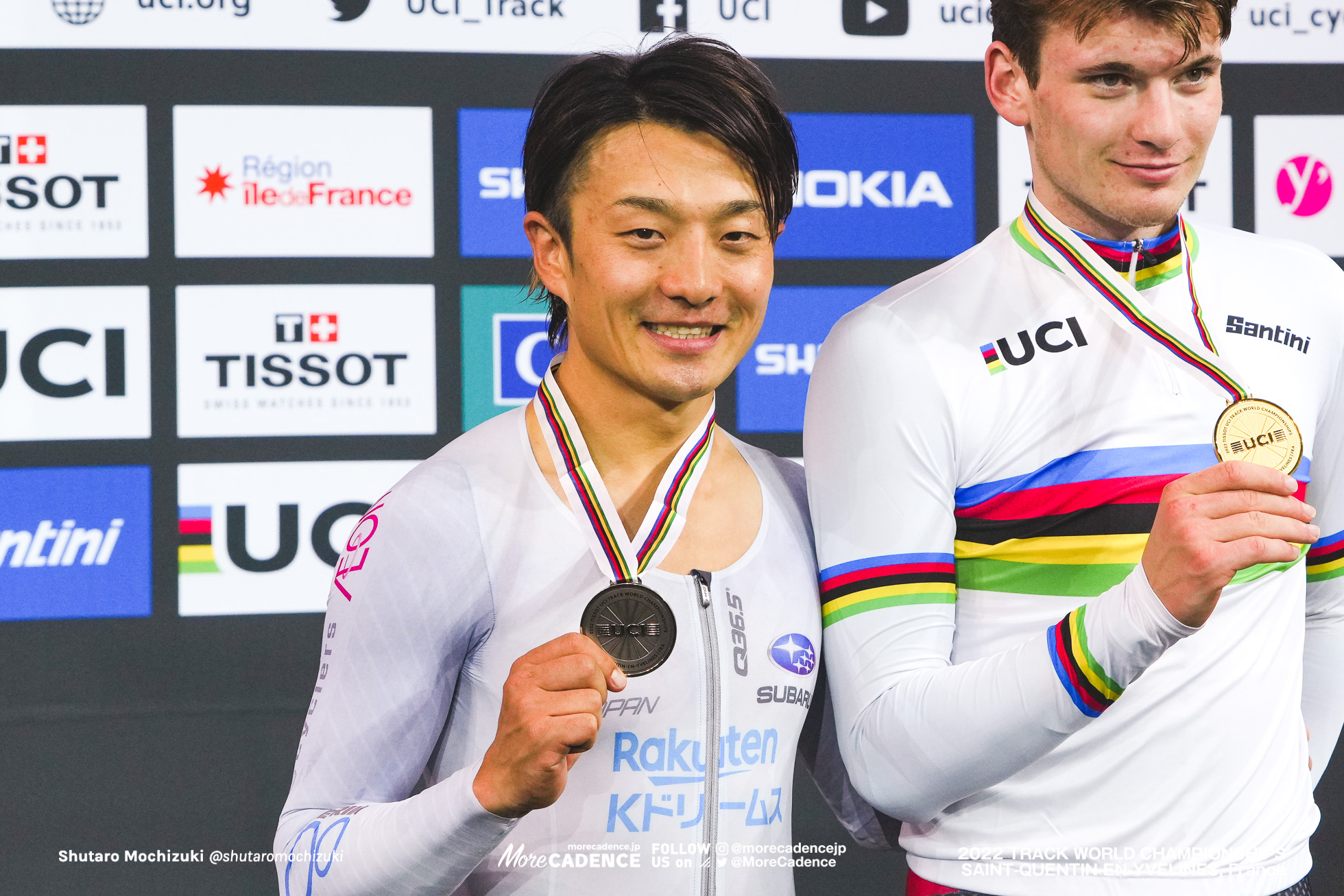 窪木一茂, KUBOKI Kazushige, JPN, ディラン・ビビック, BIBIC Dylan, CAN, Men's Scratch, 2022 Track World Championships, Saint-Quentin-en-Yvelines, France