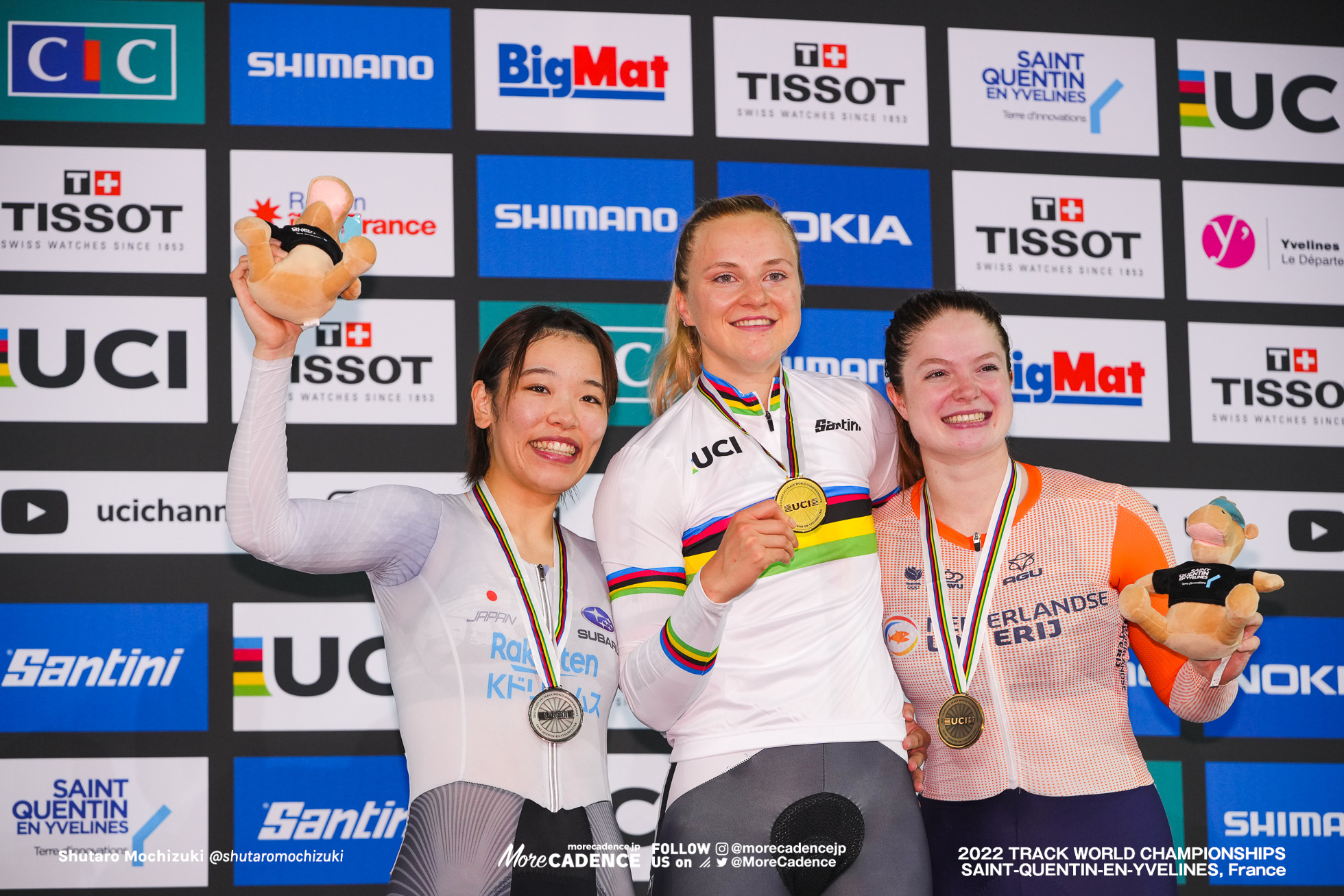 リー ソフィー・フリードリッヒ, FRIEDRICH Lea Sophie, GER, 佐藤水菜, SATO Mina, JPN, ステフィー・ファンデルピート, van der PEET Steffie, NED, Women's Keirin, 2022 Track World Championships, Saint-Quentin-en-Yvelines, France