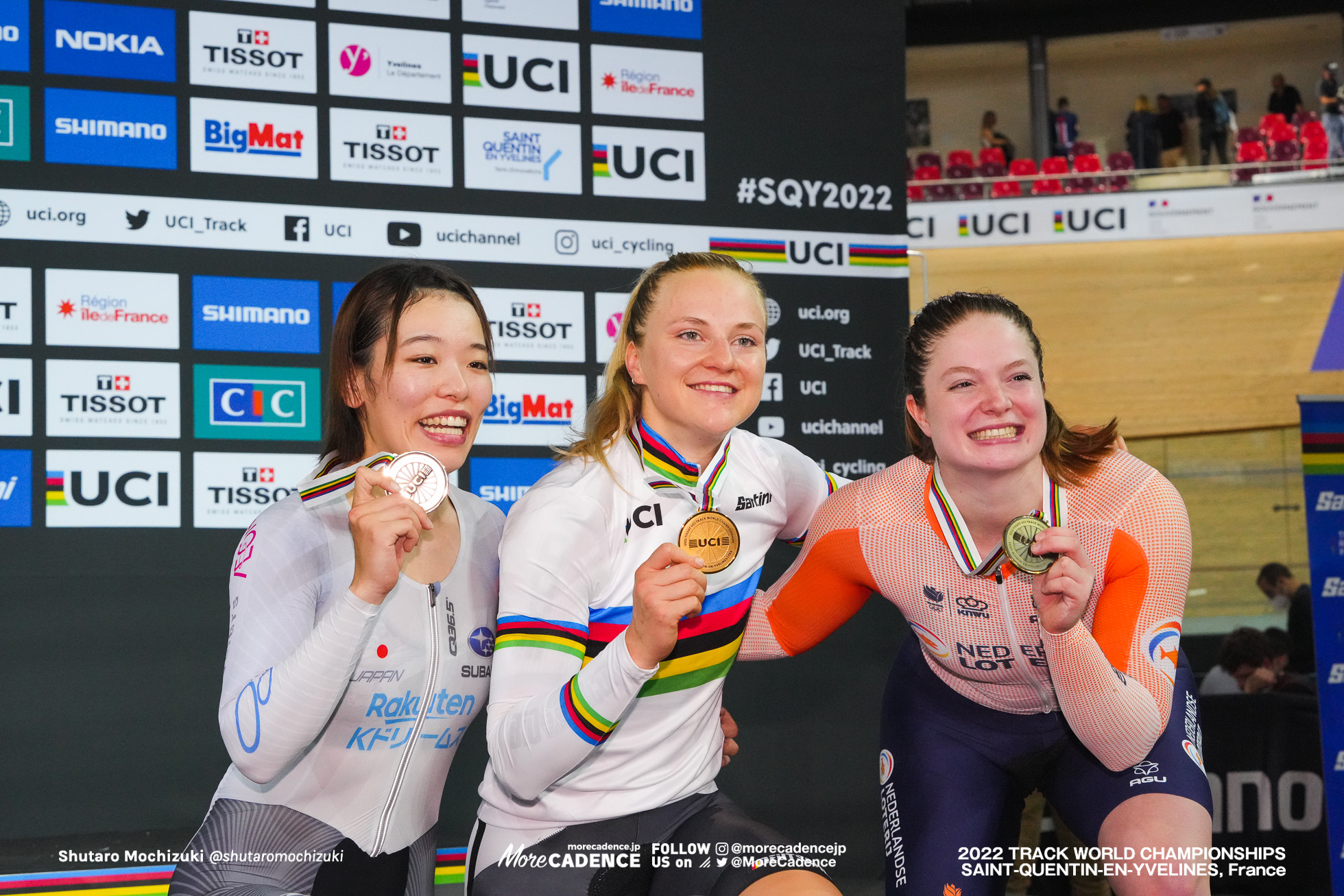 リー ソフィー・フリードリッヒ, FRIEDRICH Lea Sophie, GER, 佐藤水菜, SATO Mina, JPN, ステフィー・ファンデルピート, van der PEET Steffie, NED, Women's Keirin, 2022 Track World Championships, Saint-Quentin-en-Yvelines, France