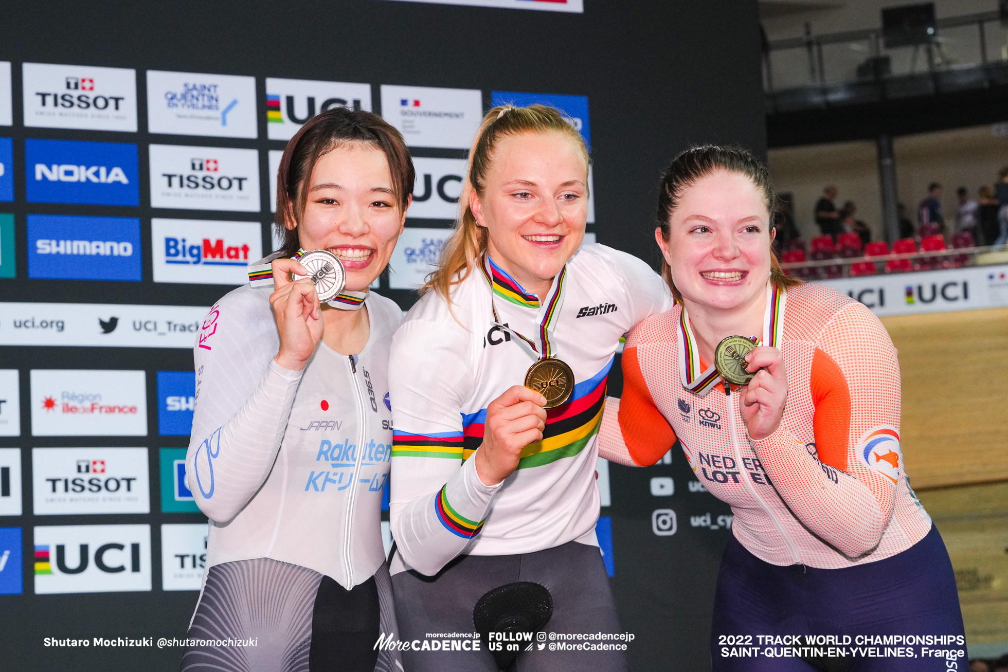 リー ソフィー・フリードリッヒ, FRIEDRICH Lea Sophie, GER, 佐藤水菜, SATO Mina, JPN, ステフィー・ファンデルピート, van der PEET Steffie, NED, Women's Keirin, 2022 Track World Championships, Saint-Quentin-en-Yvelines, France