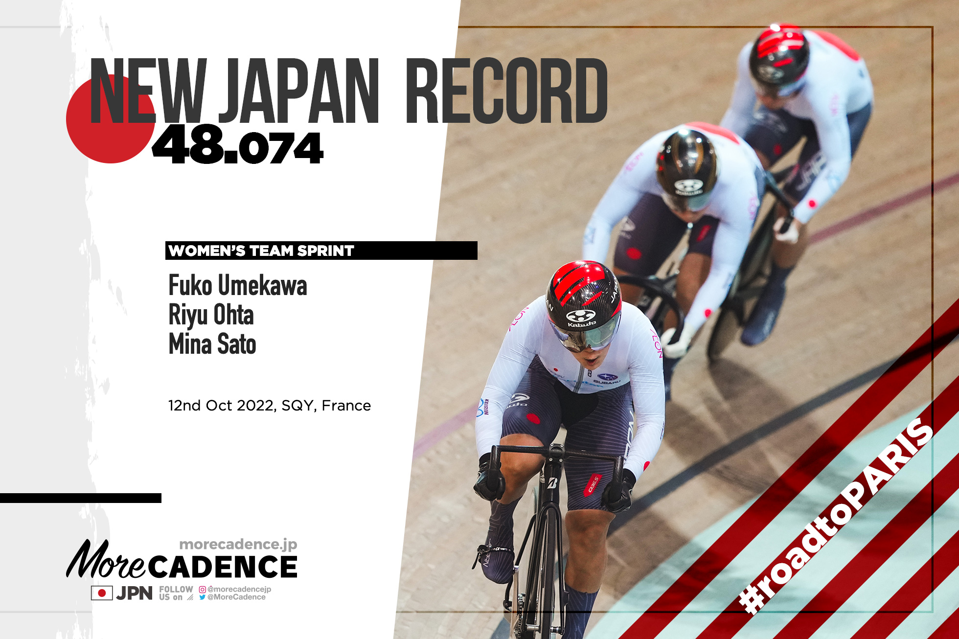 梅川風子, UMEKAWA Fuko, 太田りゆ, OHTA Riyu, 佐藤水菜, SATO Mina, JPN, Women's Team Sprint, 2022 Track World Championships, Saint-Quentin-en-Yvelines, France