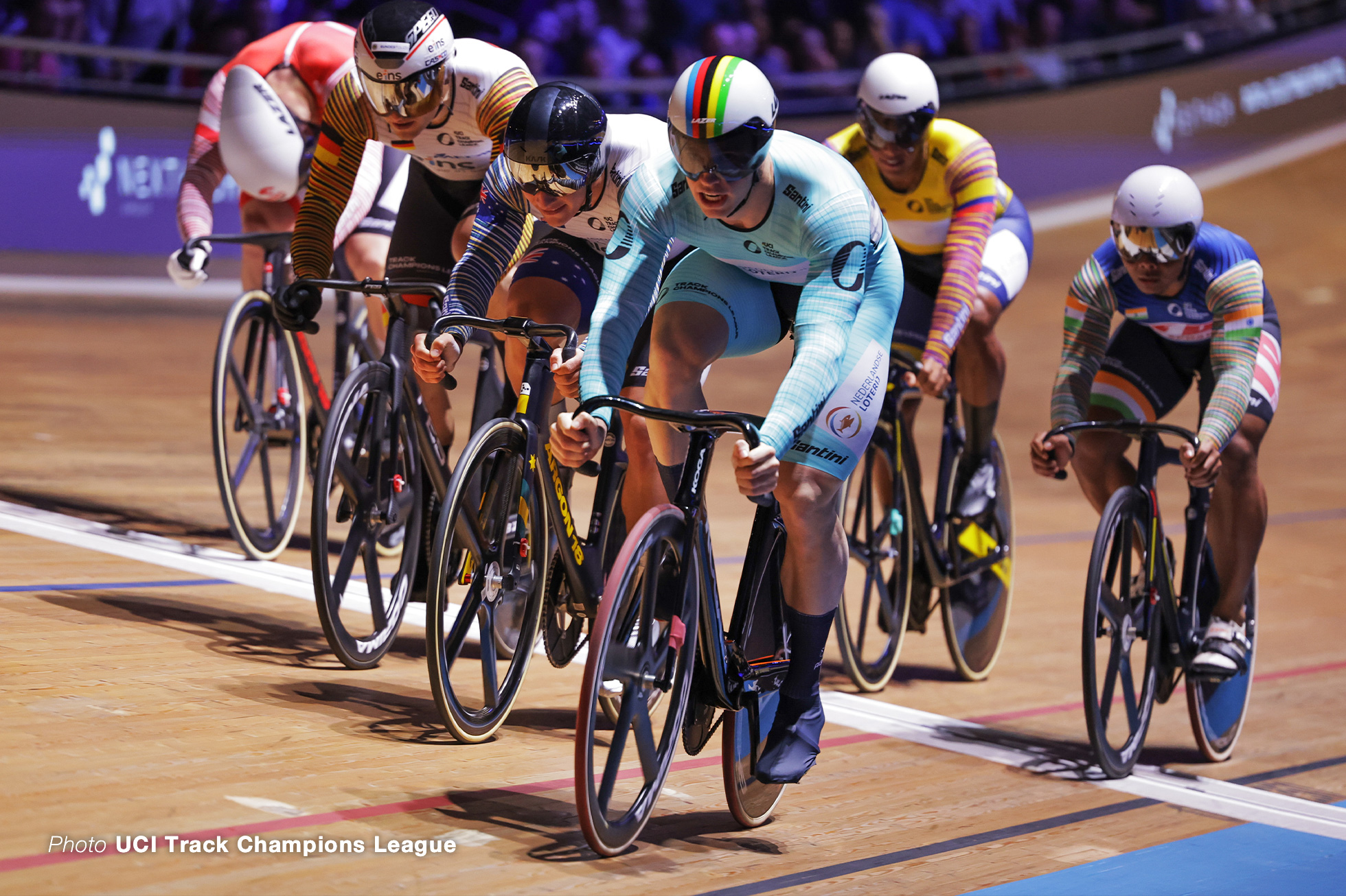 ハリー・ラブレイセン Harrie Lavreysen of The Netherlands and Matthew Richardson of Australia during the Mens Keirin Final, UCI Track Champions League, Round 2: Berlin