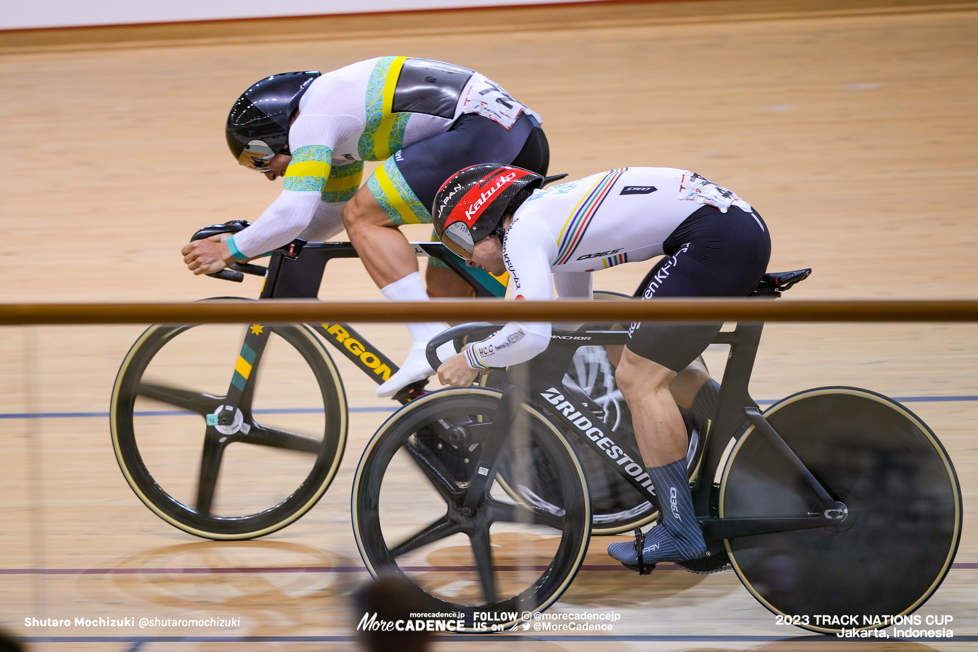 山﨑賢人, マシュー・リチャードソン, RICHARDSON Matthew, AUS, 男子スプリント1回戦, MEN'S Sprint 1st Round, 2023トラックネーションズカップ ジャカルタ, 2023 TRACK NATIONS CUP Jakarta, Indonesia