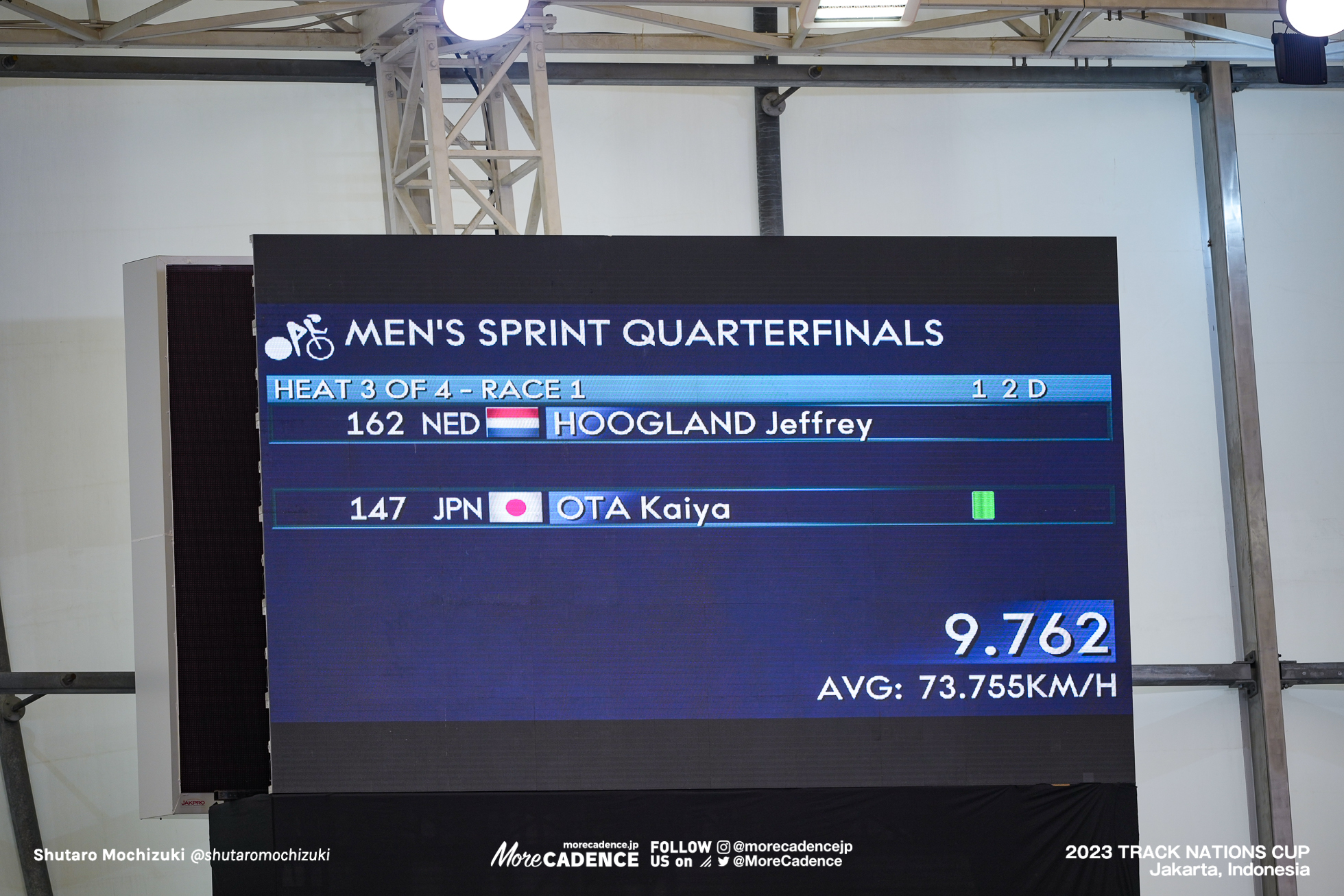 太田海也, ジェフリー・ホーフラント, HOOGLAND Jeffrey, NED, 男子スプリント準々決勝, MEN'S Sprint Quarter Finals,, 2023トラックネーションズカップ ジャカルタ, 2023 TRACK NATIONS CUP Jakarta, Indonesia