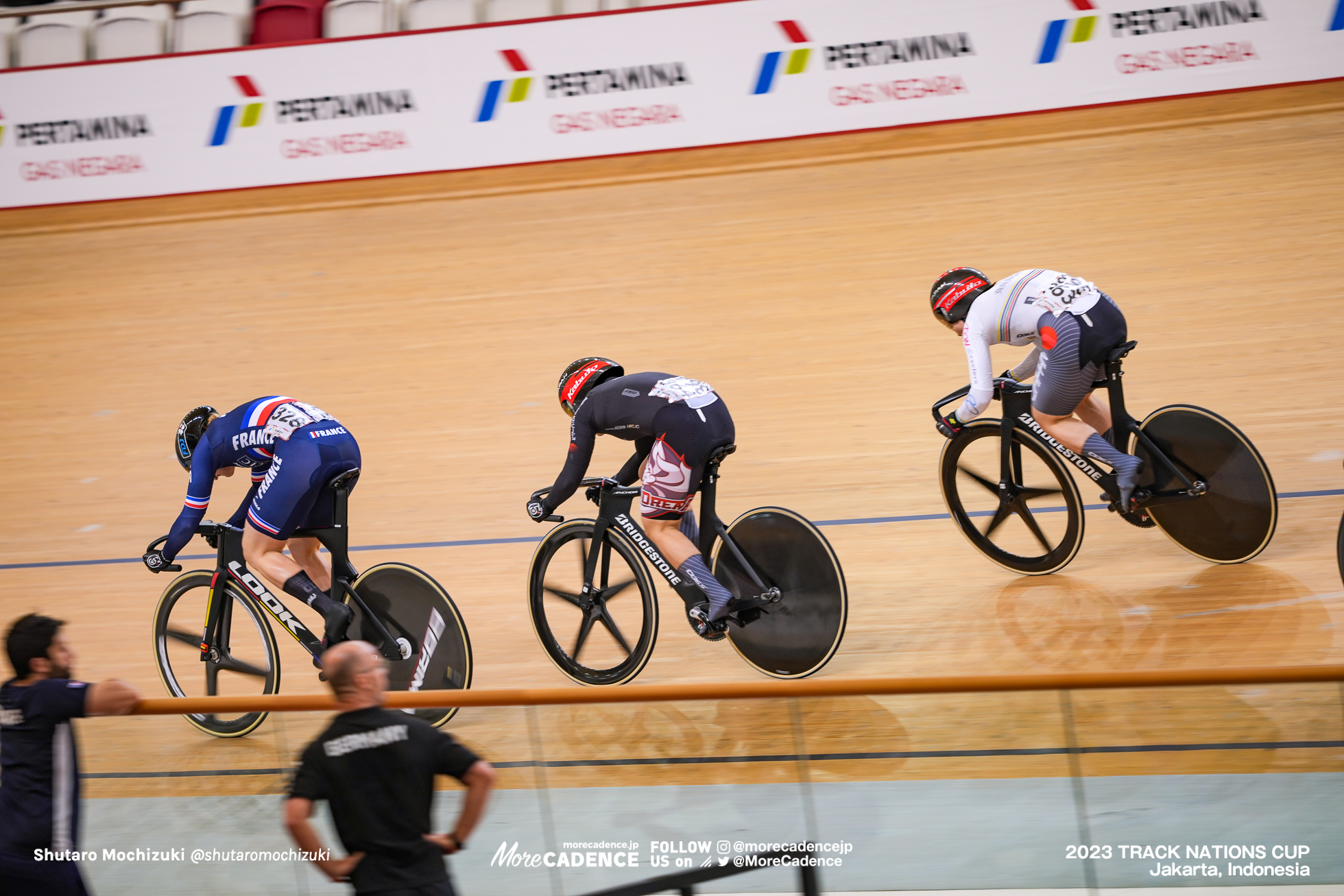 梅川風子, 佐藤水菜, マチルド・グロ, GROS Mathilde, FRA, 女子ケイリン準決勝, WOMEN'S Keirin Semi Finals 2023トラックネーションズカップ ジャカルタ, 2023 TRACK NATIONS CUP Jakarta, Indonesia