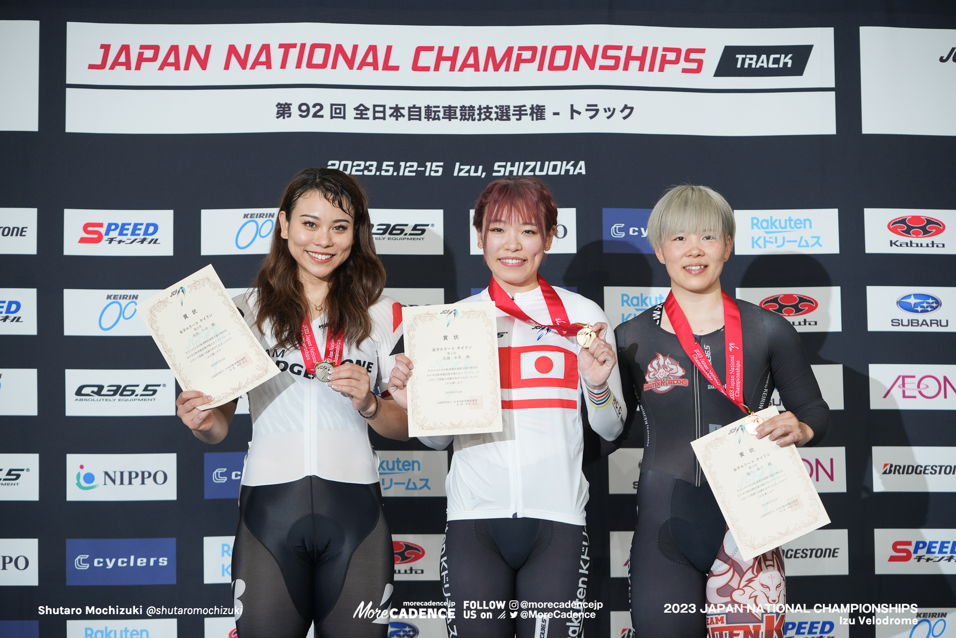 梅川風子, Team Rakuten K Dreams, 太田りゆ, TEAM BRIDGESTONE Cycling, 佐藤水菜, Team Rakuten K Dreams, 女子エリート, ケイリン, 決勝, 2023全日本選手権トラック, 伊豆ベロドローム