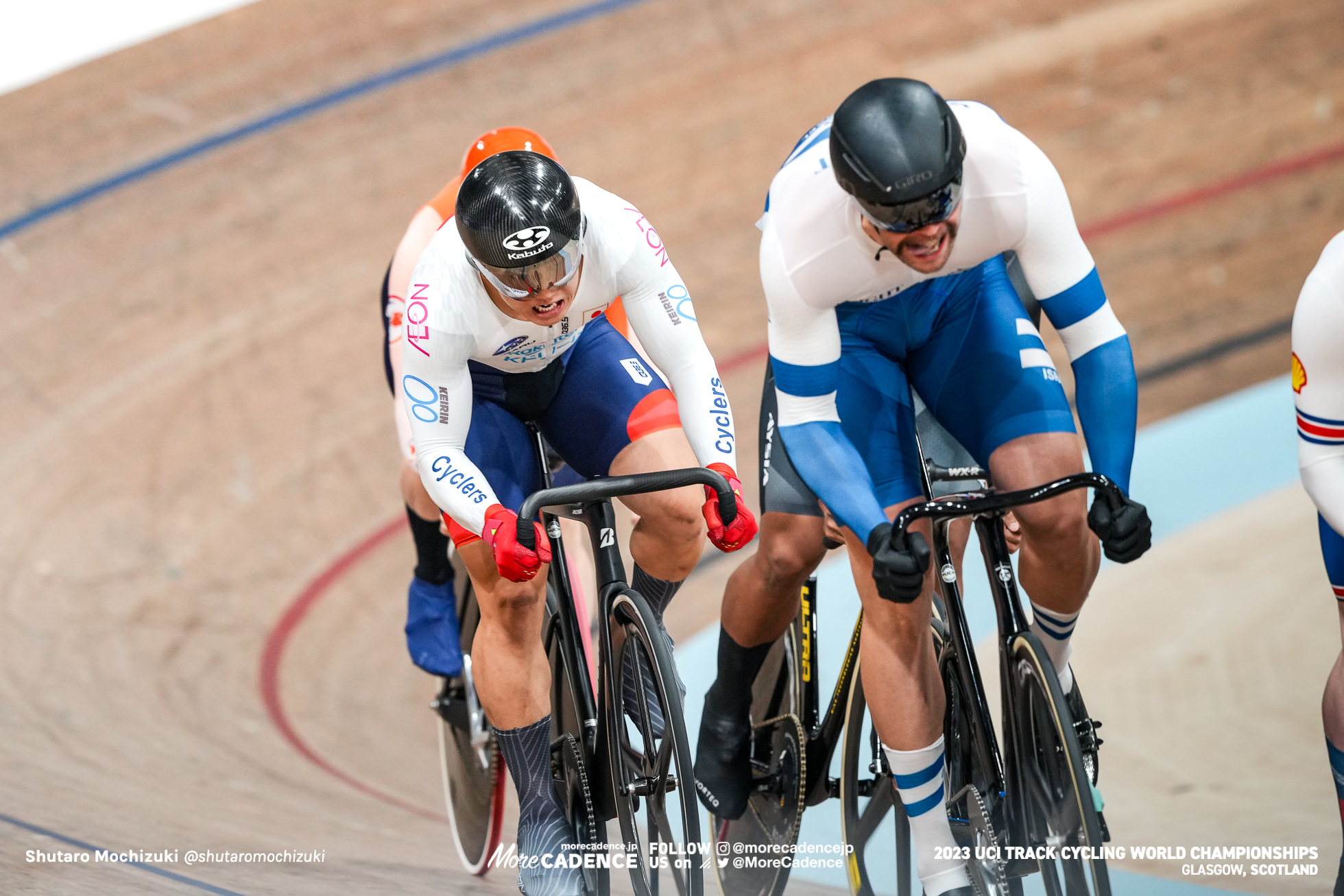 中野慎詞, NAKANO Shinji, JPN, ミカイル・ヤコフレフ, YAKOVLEV Mikhail, ISR, 男子ケイリン 1回戦, MEN Elite Keirin 1st Round, 2023世界選手権トラック グラスゴー, 2023 UCI CYCLING WORLD CHAMPIONSHIPS TRACK Glasgow, Great Britain