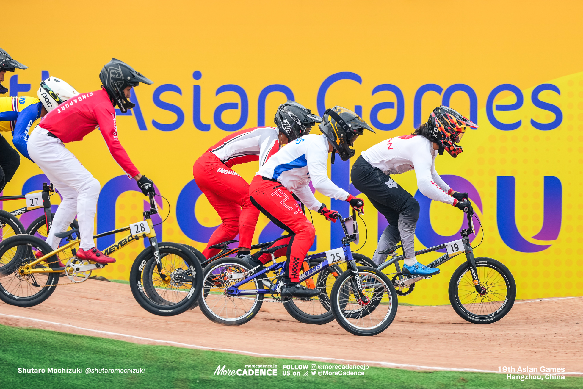 中井飛馬 NAKAI Asuma, JPN, CALUAG Danie, PHI, BIN MOHAMAD ALI Mas Ridzwan, SGP, Cycling BMX Racing, MEN, 19th Asian Games, Hangzhou, China