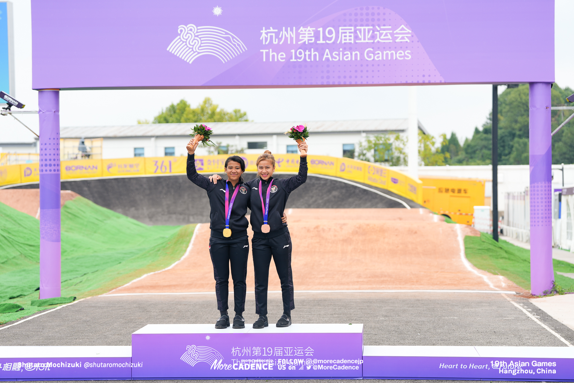 SIFA Amellya Nur, INA, SETYOBUDI Jasmine Azzahra, INA, Cycling BMX Racing, WOMEN, 19th Asian Games, Hangzhou, China