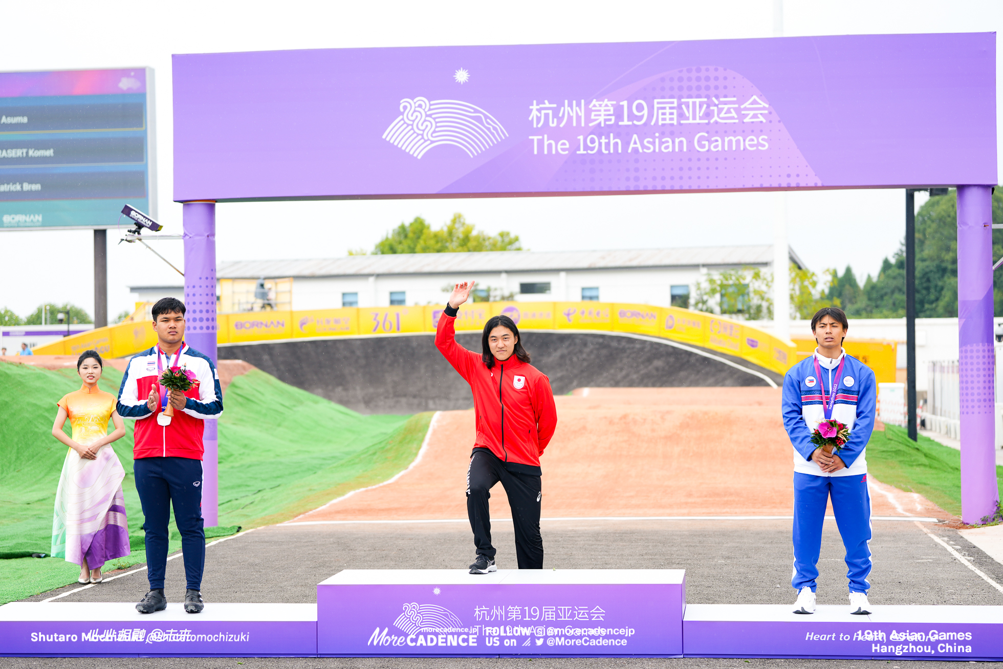 中井飛馬 NAKAI Asuma, JPN,SUKPRASERT Komet, THA, COO Patrick Bren, PHI, Cycling BMX Racing, MEN, 19th Asian Games, Hangzhou, China