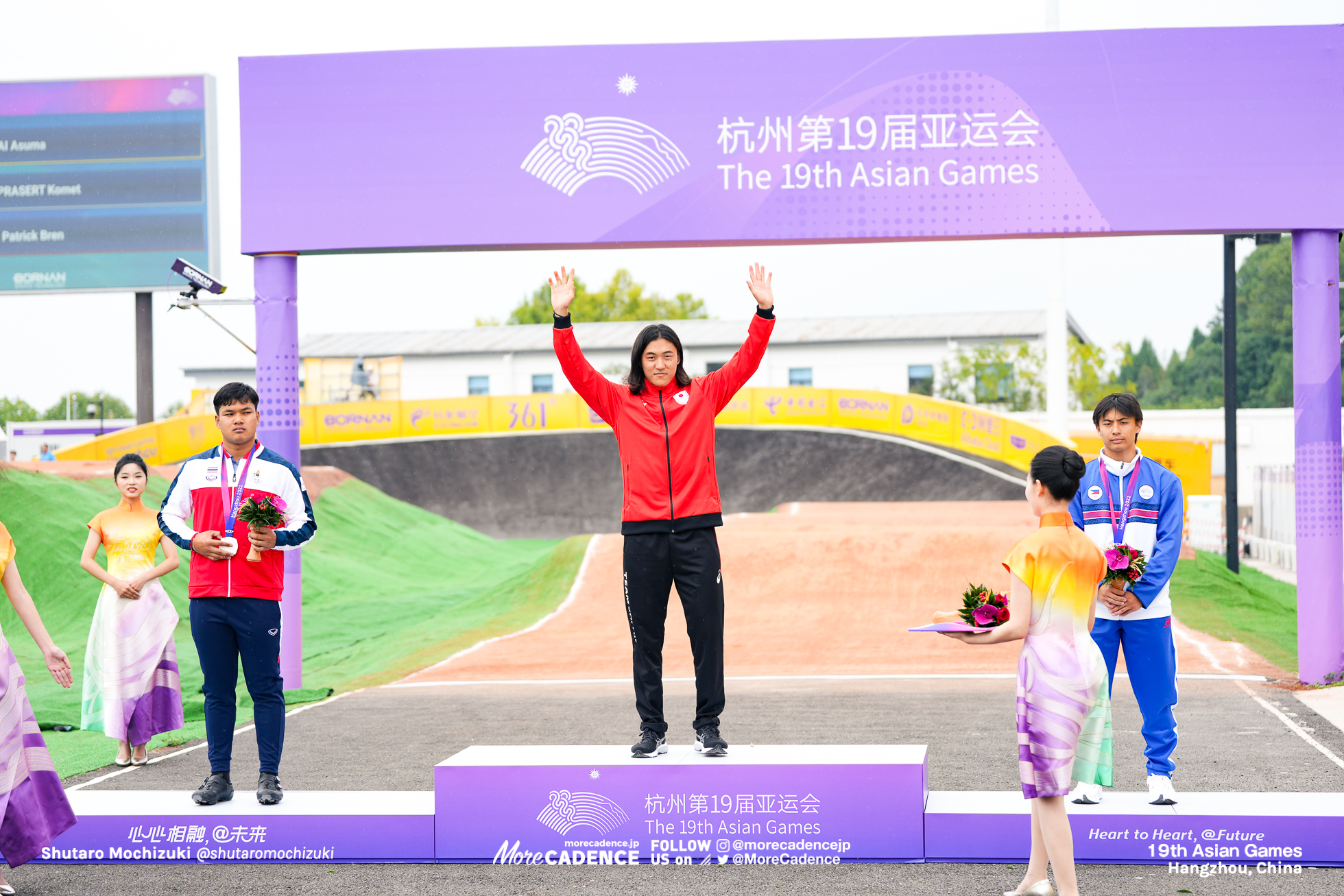 中井飛馬 NAKAI Asuma, JPN,SUKPRASERT Komet, THA, COO Patrick Bren, PHI, Cycling BMX Racing, MEN, 19th Asian Games, Hangzhou, China