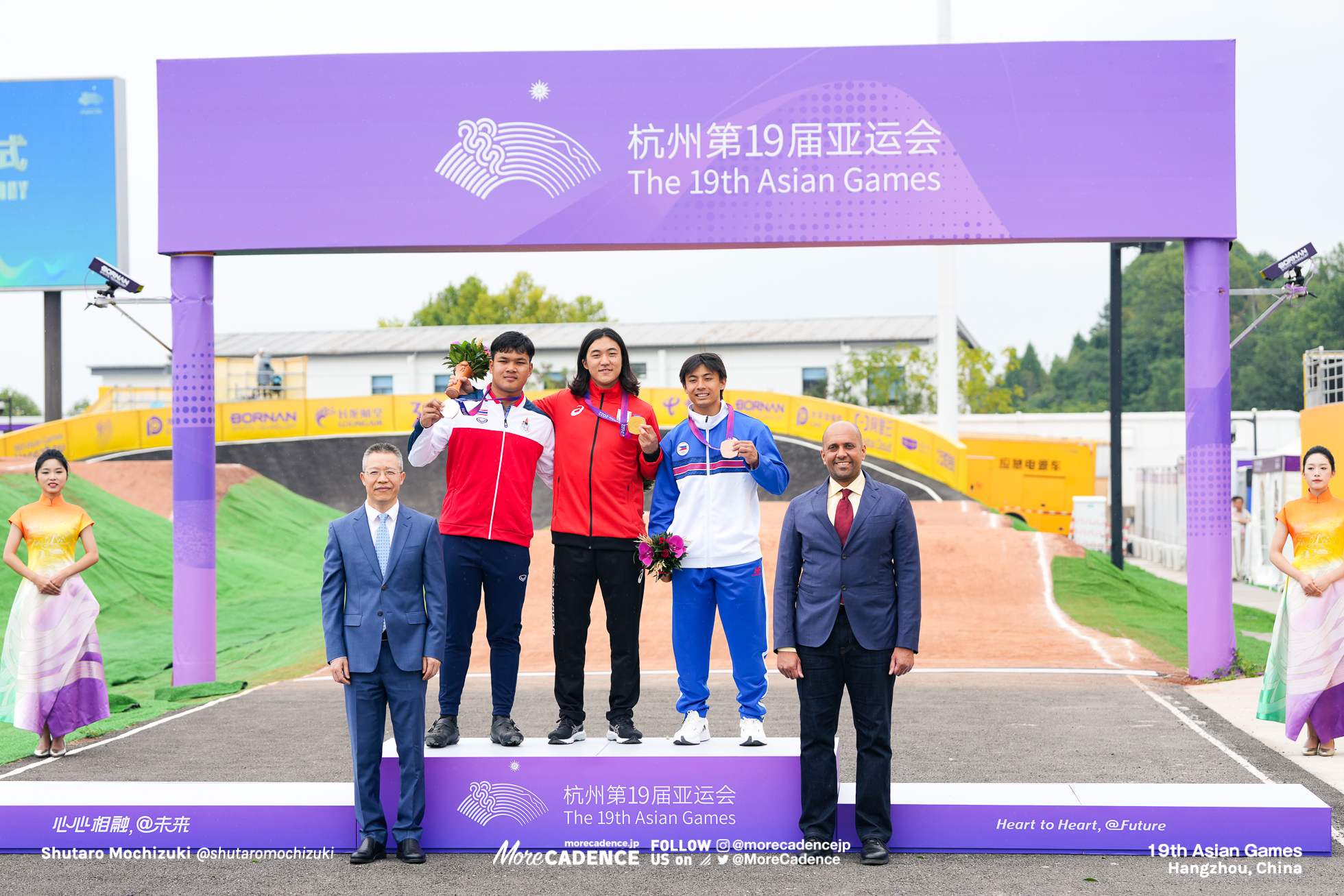 中井飛馬 NAKAI Asuma, JPN,SUKPRASERT Komet, THA, COO Patrick Bren, PHI, Cycling BMX Racing, MEN, 19th Asian Games, Hangzhou, China