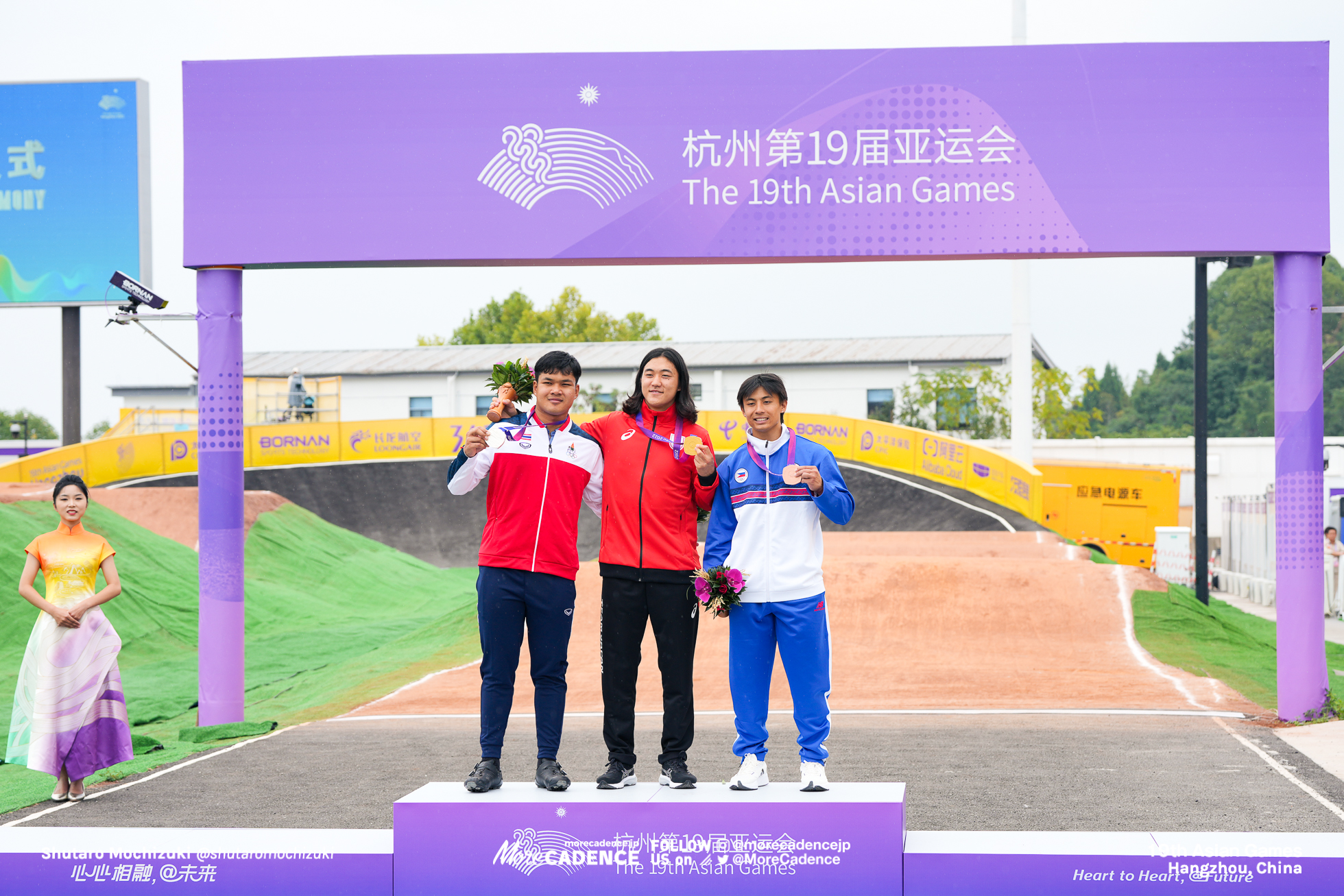 中井飛馬 NAKAI Asuma, JPN,SUKPRASERT Komet, THA, COO Patrick Bren, PHI, Cycling BMX Racing, MEN, 19th Asian Games, Hangzhou, China