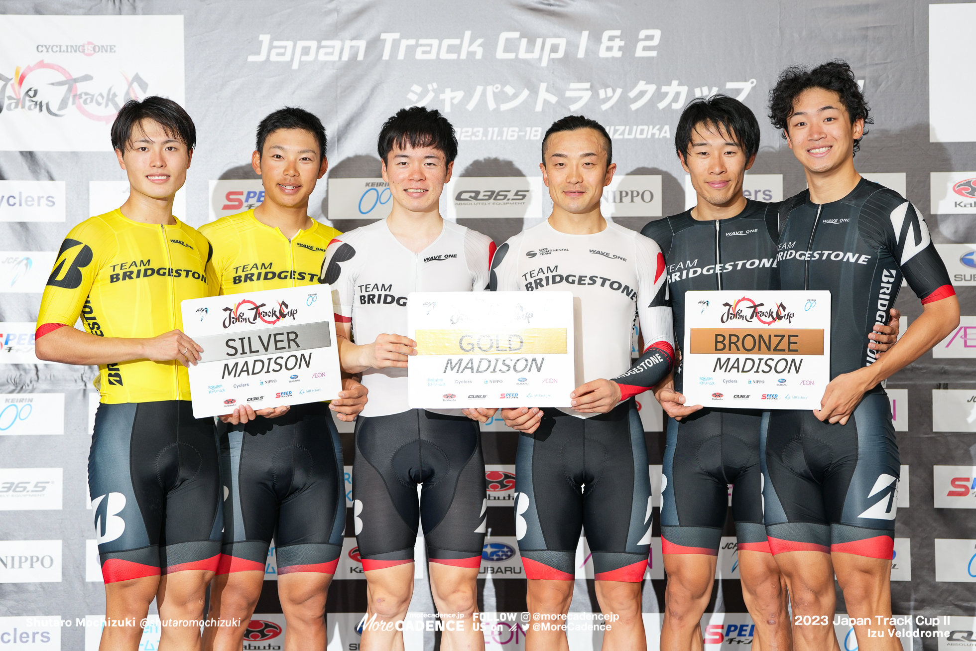 窪木一茂, 兒島直樹, （Team Bridgestone Cycling 1）, 今村駿介, 岡本勝哉, （Team Bridgestone Cycling 4）, 松田祥位, 河野翔輝, （Team Bridgestone Cycling 2）, Final, Men Elite Madison, 2023 Japan Track Cup Ⅱ