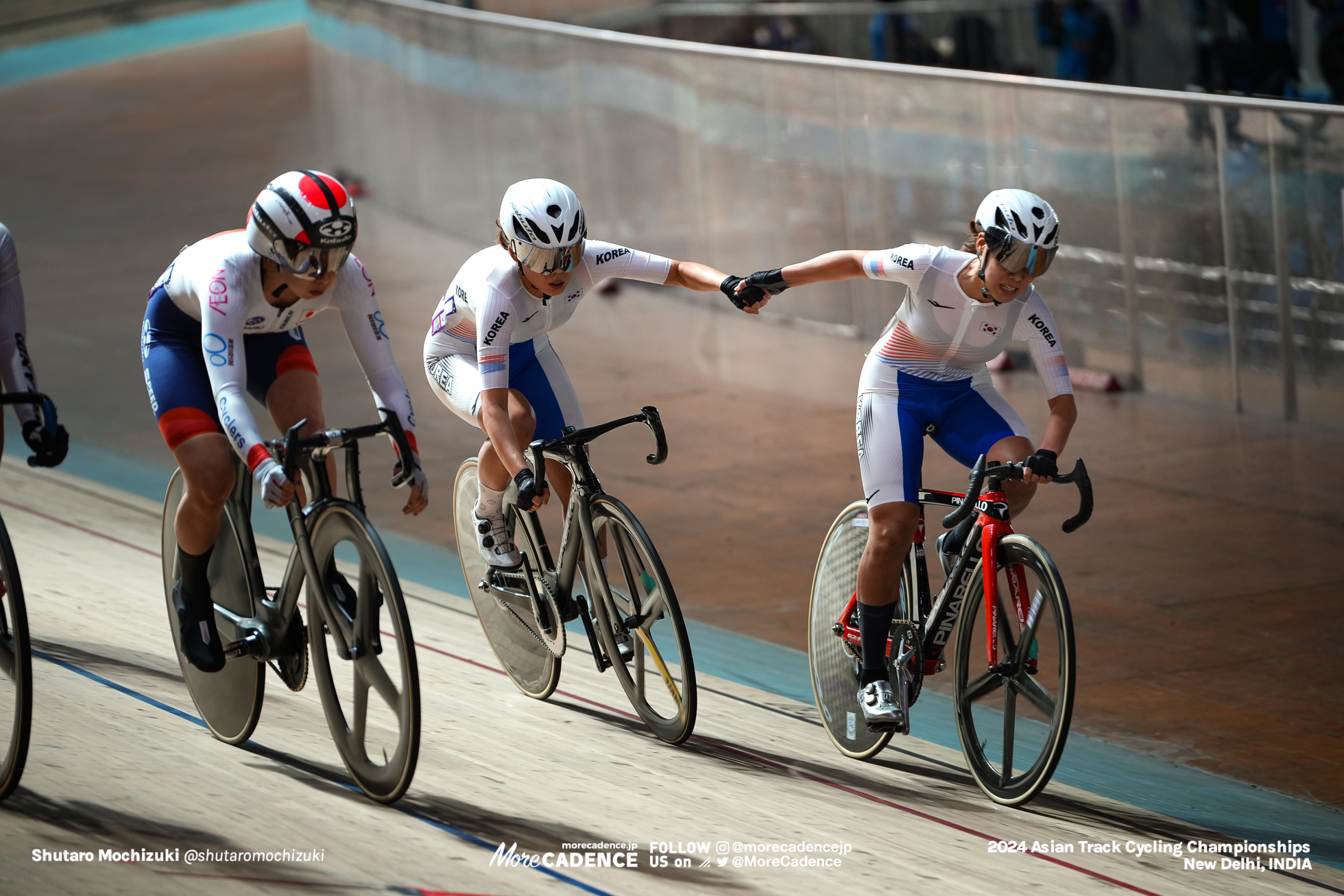 ソン・ミンジ, SONG Minji, チャン・スジ, JANG Suji, KOR, 内野艶和, UCHINO Tsuyaka, JPN, 女子マディソン, WOMEN'S Madison, 2024アジア選手権トラック, 2024 ASIAN TRACK CYCLING CHAMPIONSHIPS, New Delhi, India