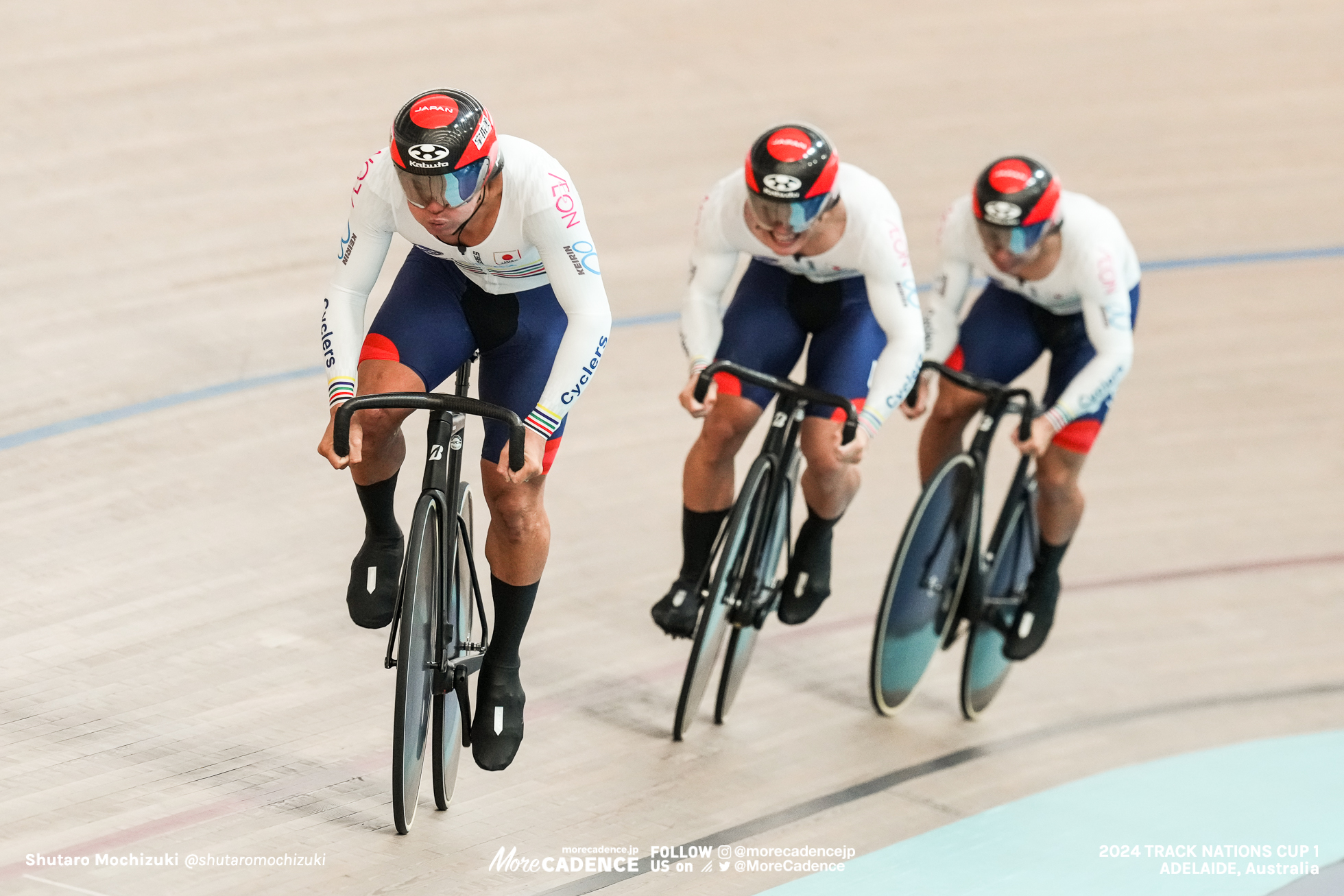 長迫吉拓, NAGASAKO Yoshitaku, 太田海也, OTA Kaiya, 小原佑太, OBARA Yuta, JPN, 男子チームスプリント 予選, MEN'S Team Sprint Qualification, 2024トラックネーションズカップ アデレード, 2024 UCI TRACK NATIONS CUP Adelaide, Australia